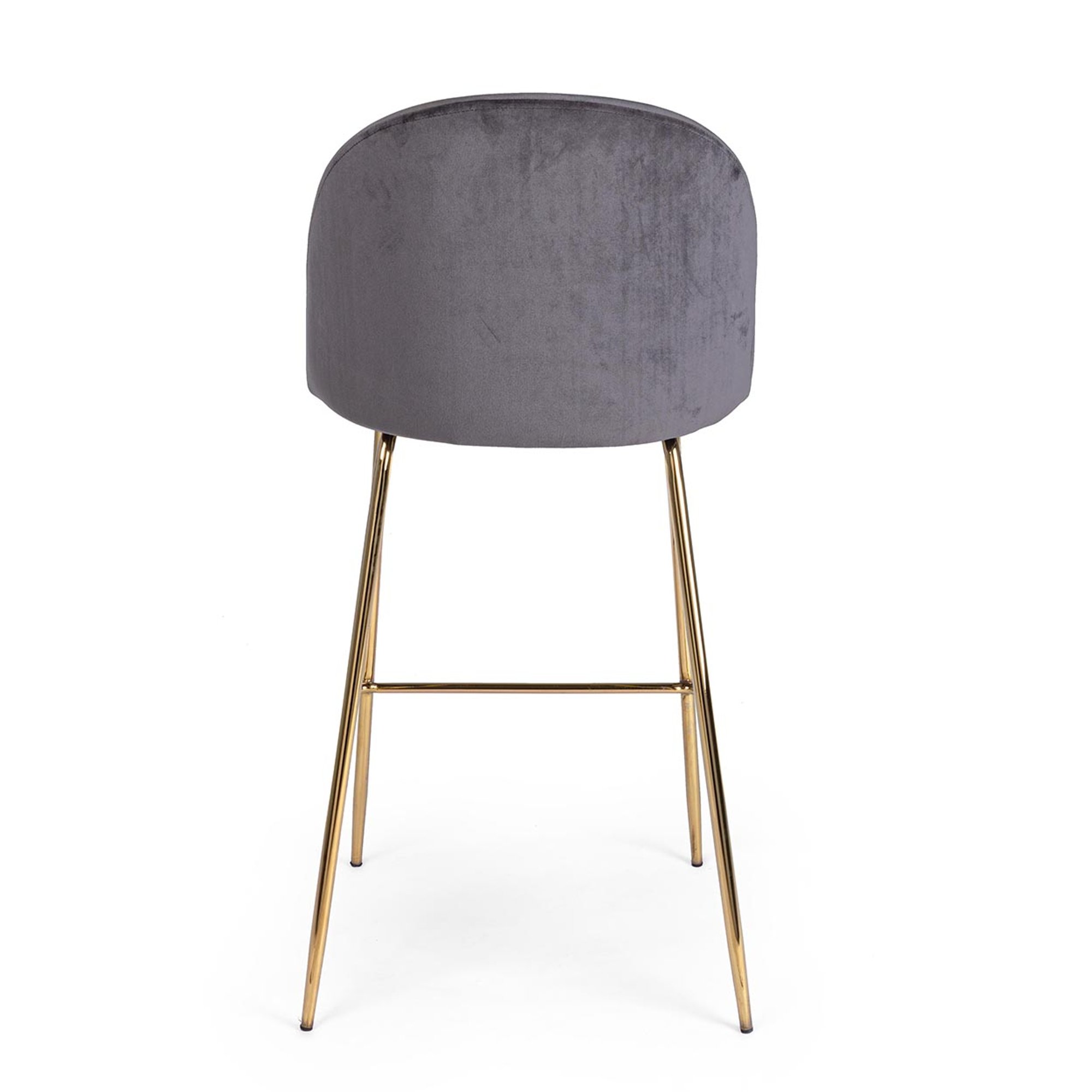 Set 2 sgabelli bar Carry velluto grigio scuro Bizzotto vista3