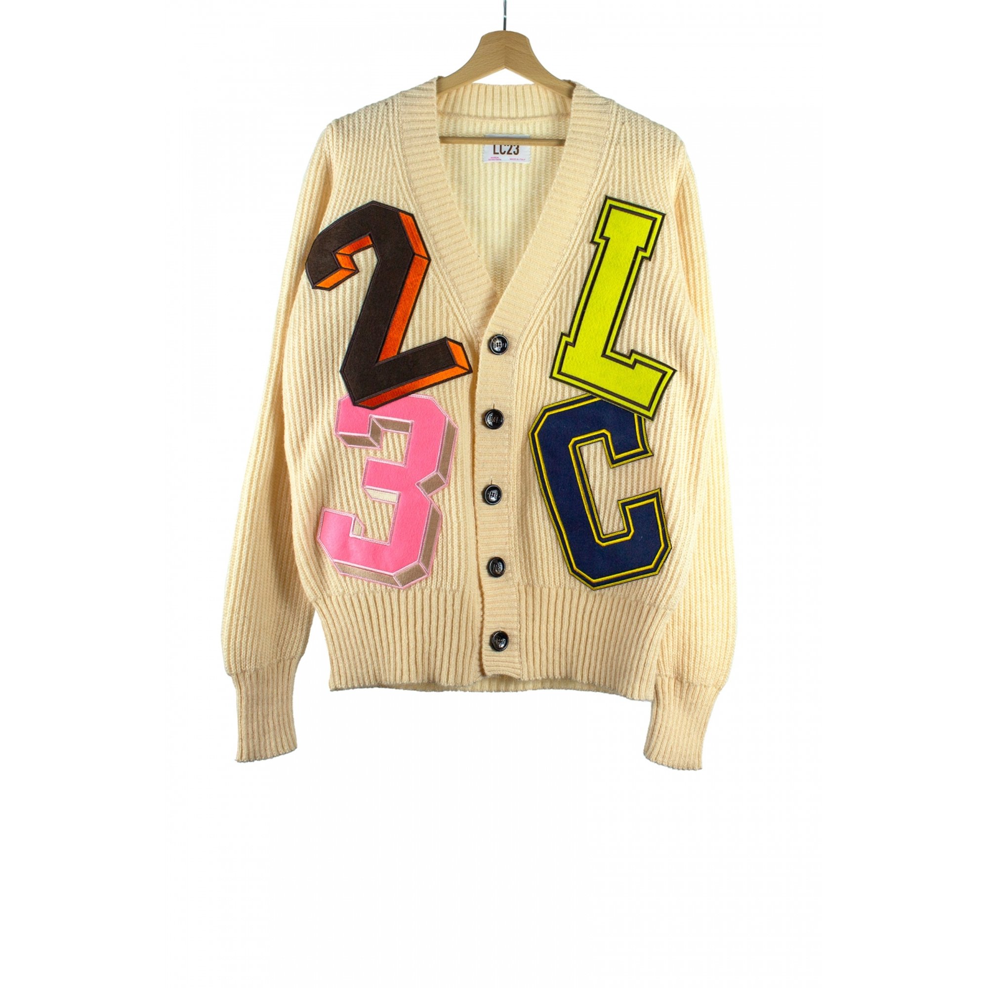 Cardigan con toppe LC23 vista0