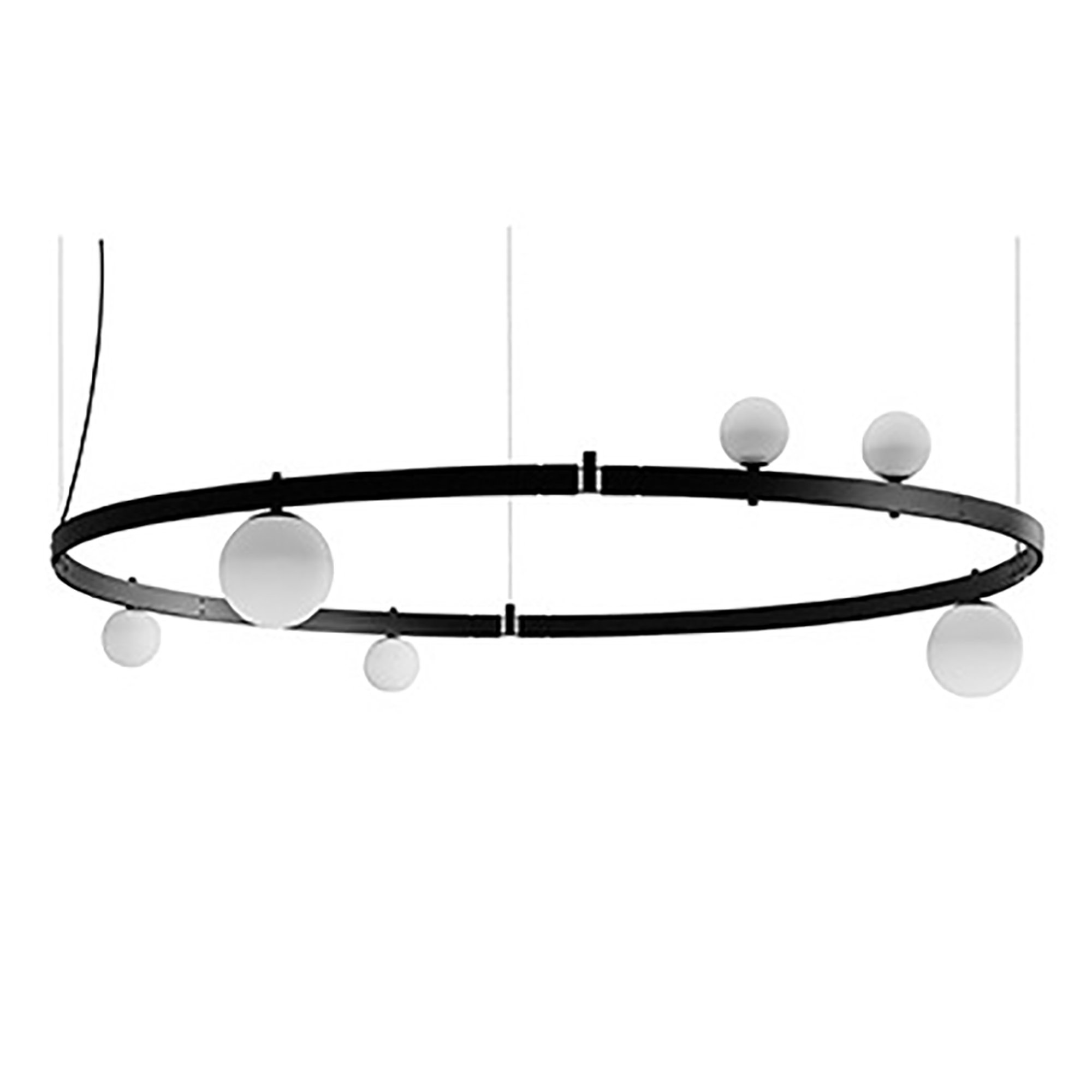 Lampada a sospensione STANT circolare grande, nero KARMAN vista0