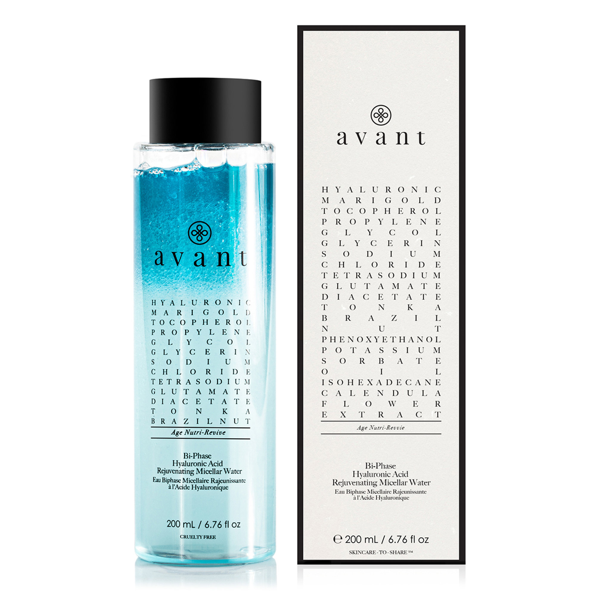 Reinigendes Mizellenwasser mit zweiphasiger Hyaluronsäure Avant Skin Care vista0