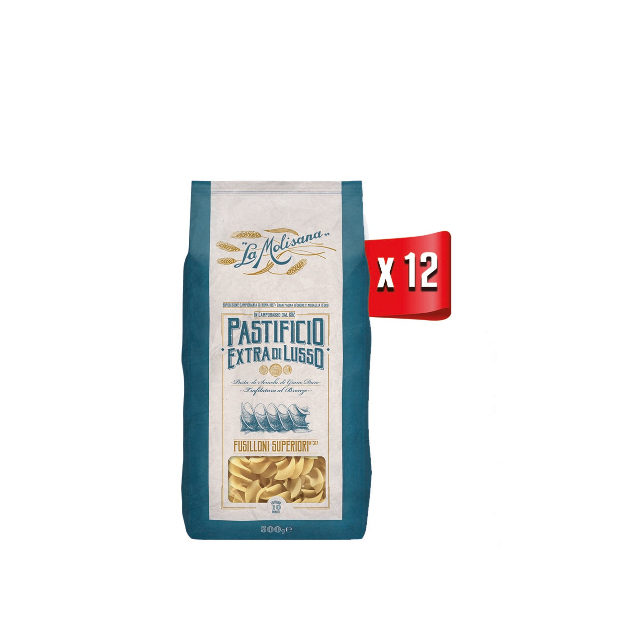 12 Packungen à 500 g - FUSILLONI SUPER.EXTRA LUXUS La Molisana vista0