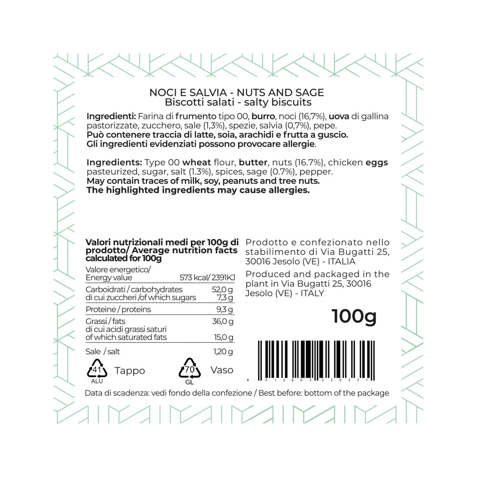 8 vasi da 100gr - Biscotti Noci e Salvia Marco Seno vista1