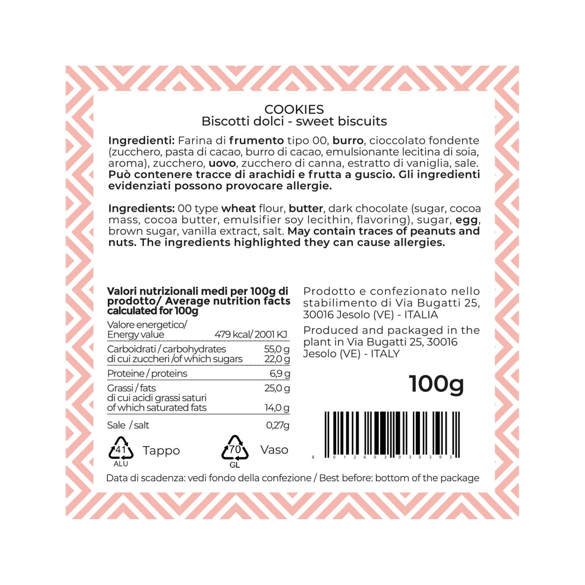 8 vasi da 100gr - Cookies al Cioccolato Marco Seno vista1