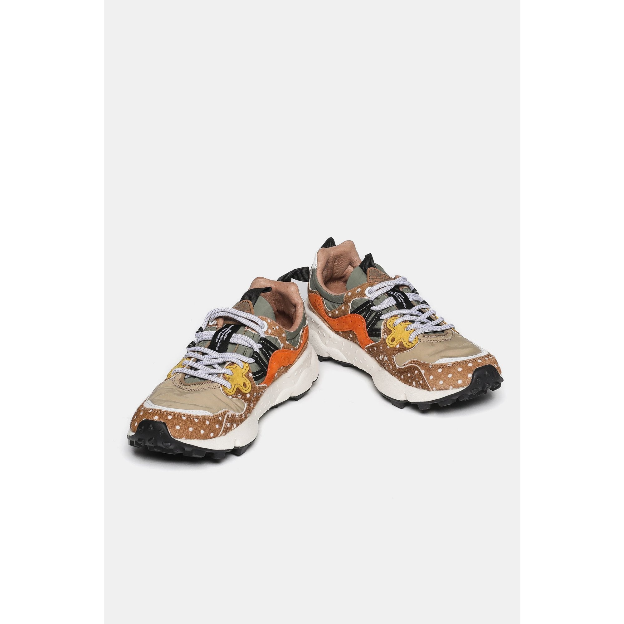 Flower Mountain Yamano 3 Femme Poney Poney / daim / nylon Taupe-ocre Marron Femme Flower mountain vista3