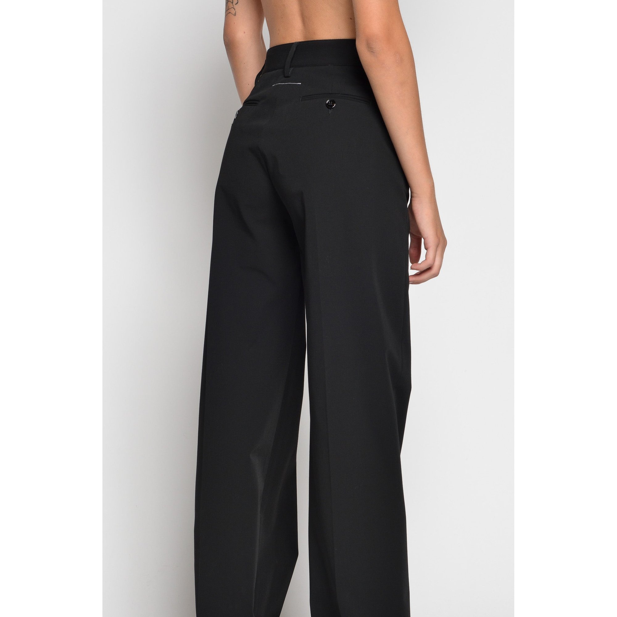 Mm6 Maison Margiela Pantalone Nero Donna MM6 Maison Margiela vista2