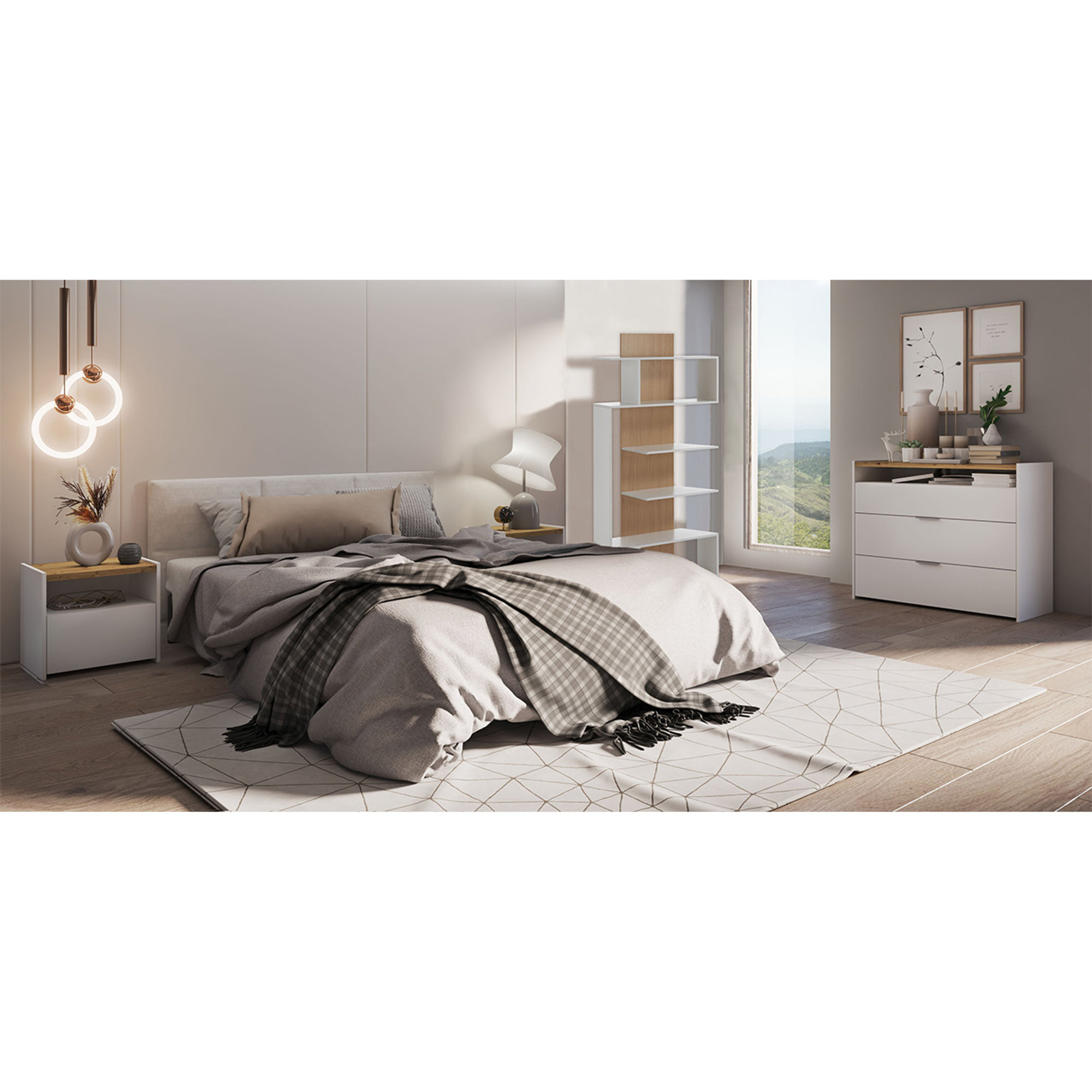 Libreria a colonna TOWER-B, bianco/rovere Tomasucci special price vista2