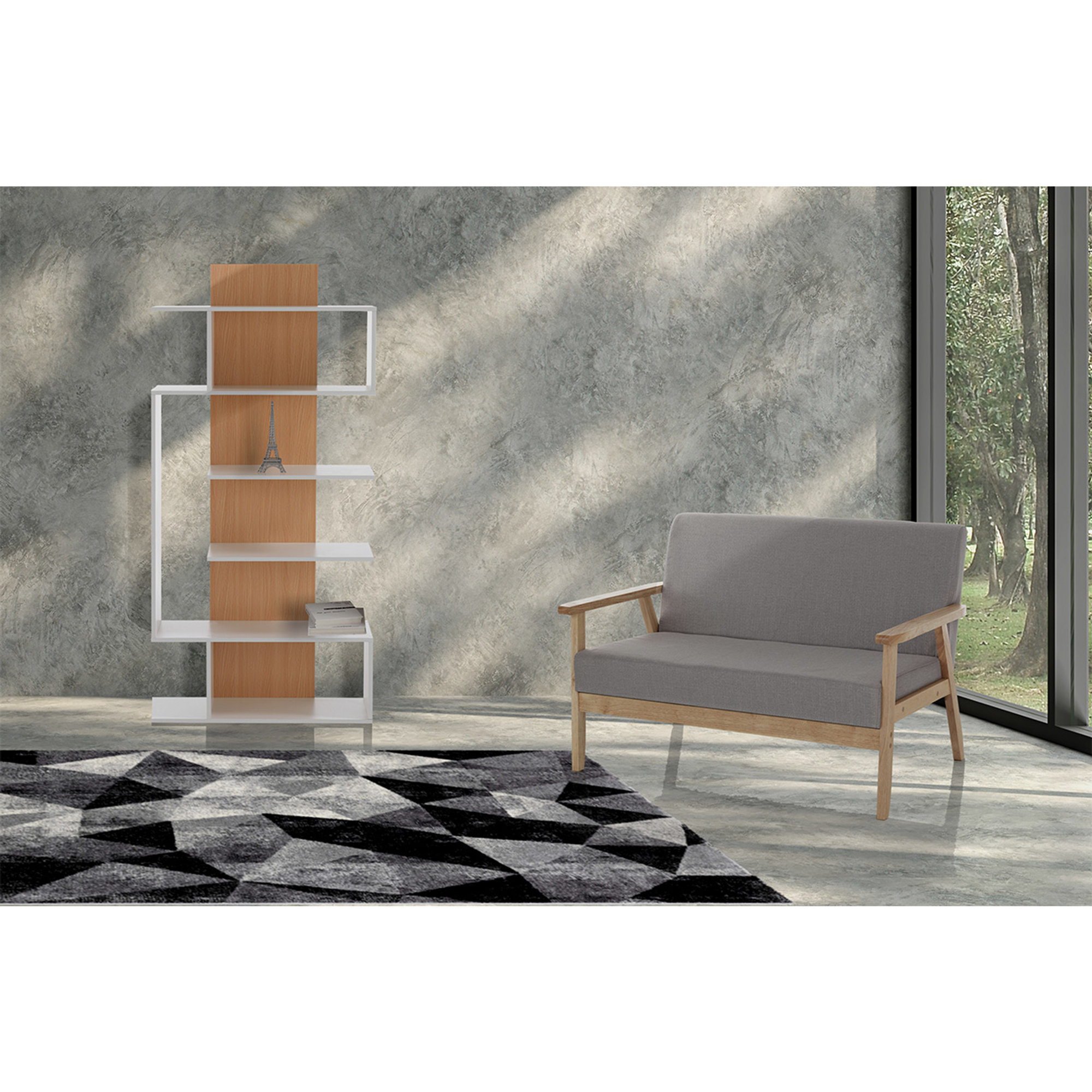 Libreria a colonna TOWER-B, bianco/rovere Tomasucci special price vista3