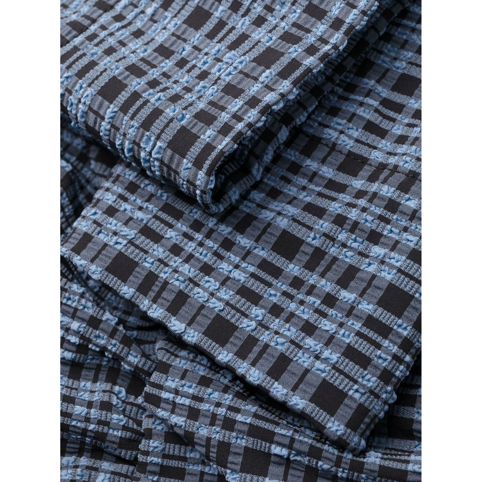 Mini abito arricciato in seersucker elasticizzato Ganni vista3
