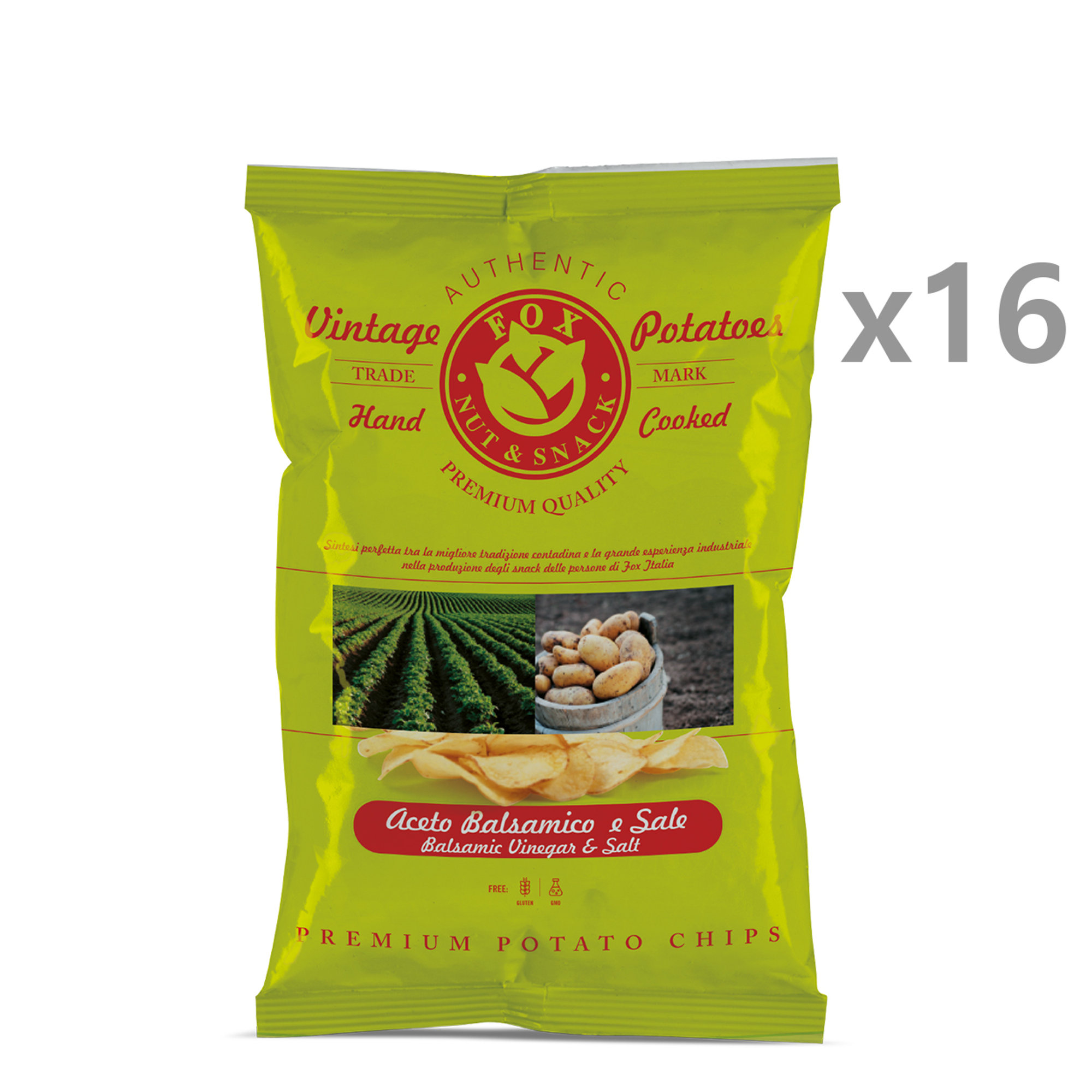 16 pacchetti - Vintage Potatoes all'aceto balsamico e sale marino da 300 gr Fox Italia vista0
