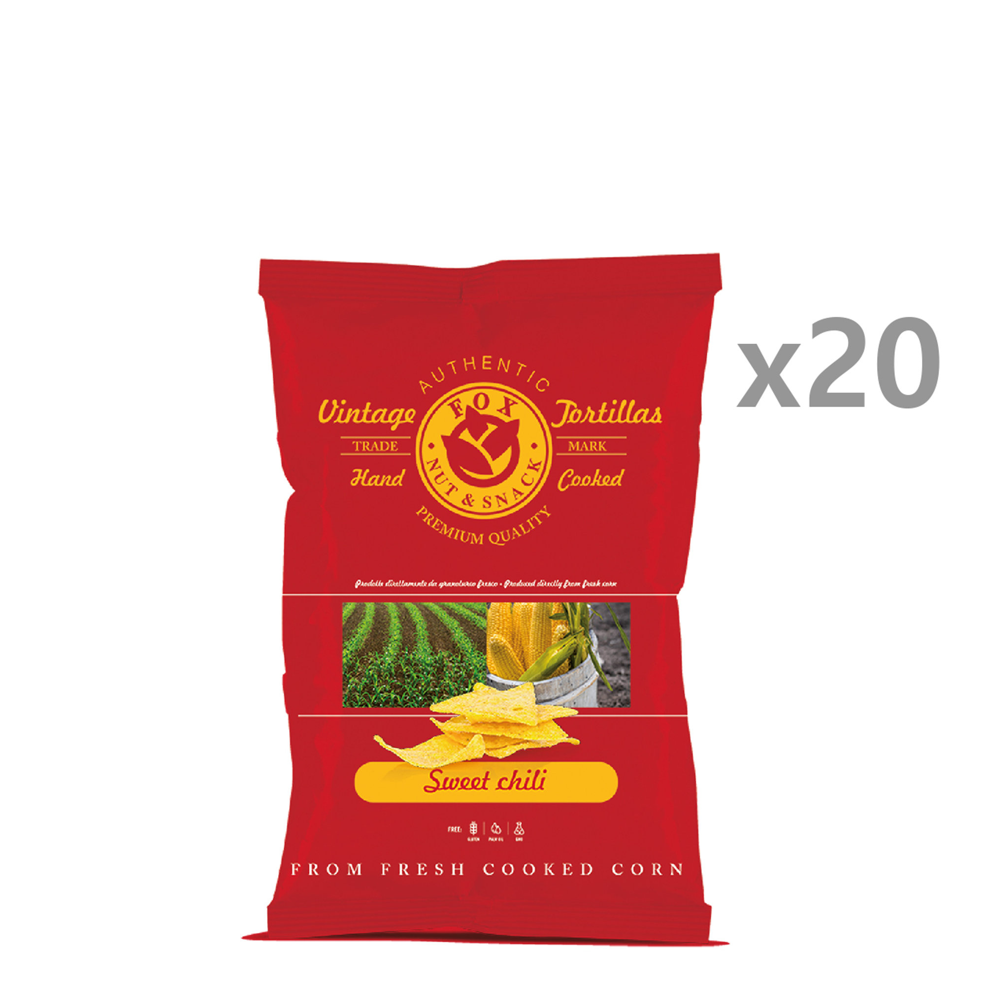 20 pacchetti - Tortilla Chips al chili da 40 gr Fox Italia vista0