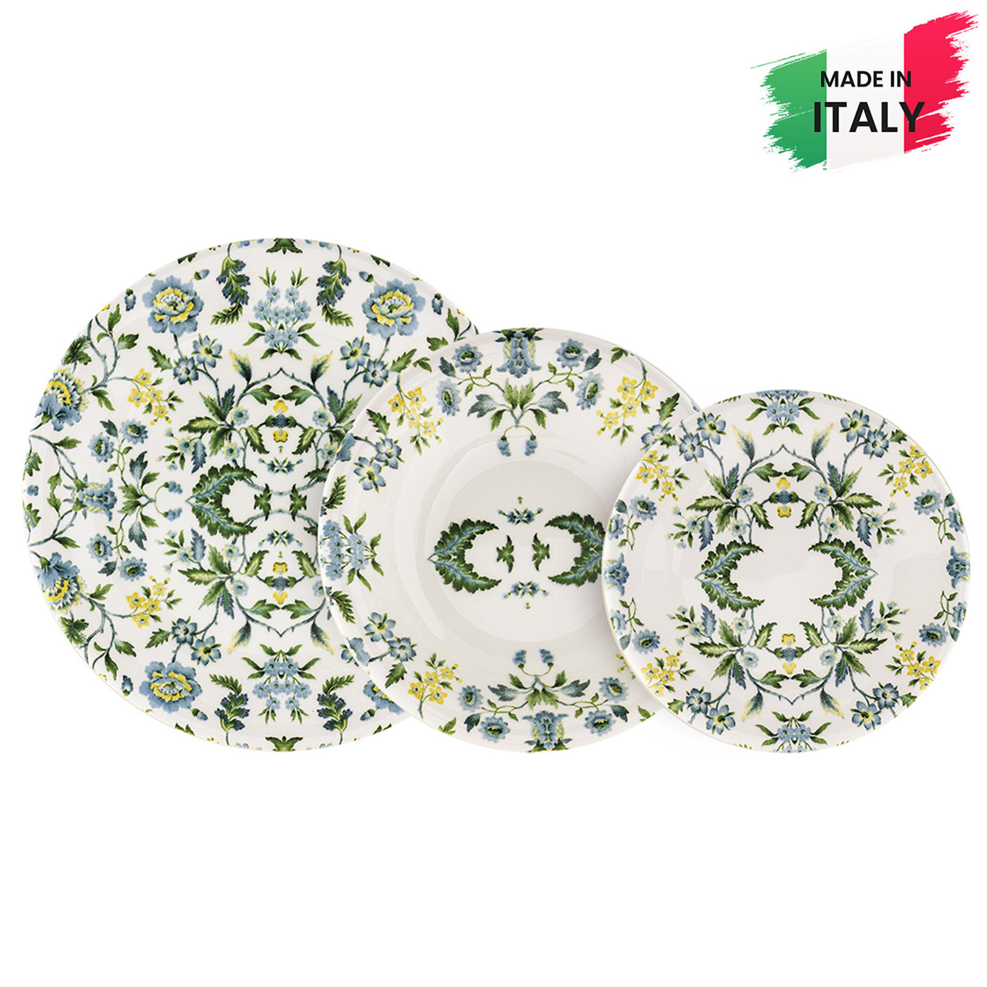 Servizio piatti ceramica sottosmalto 18 pezzi Sanremo Villa Altachiara vista0