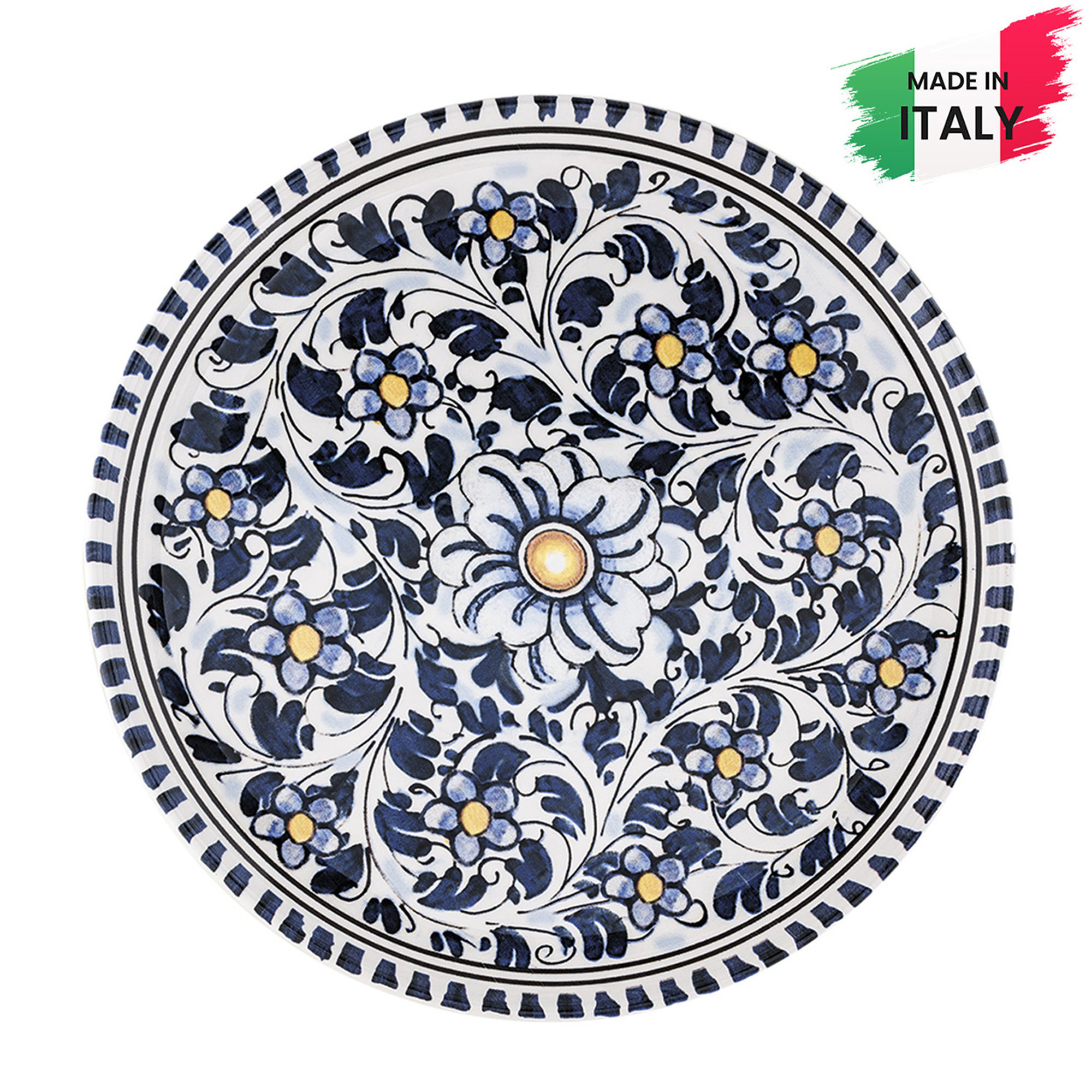 Piatto portata tondo ceramica sottosmalto cm 36 Nizza Villa Altachiara vista0