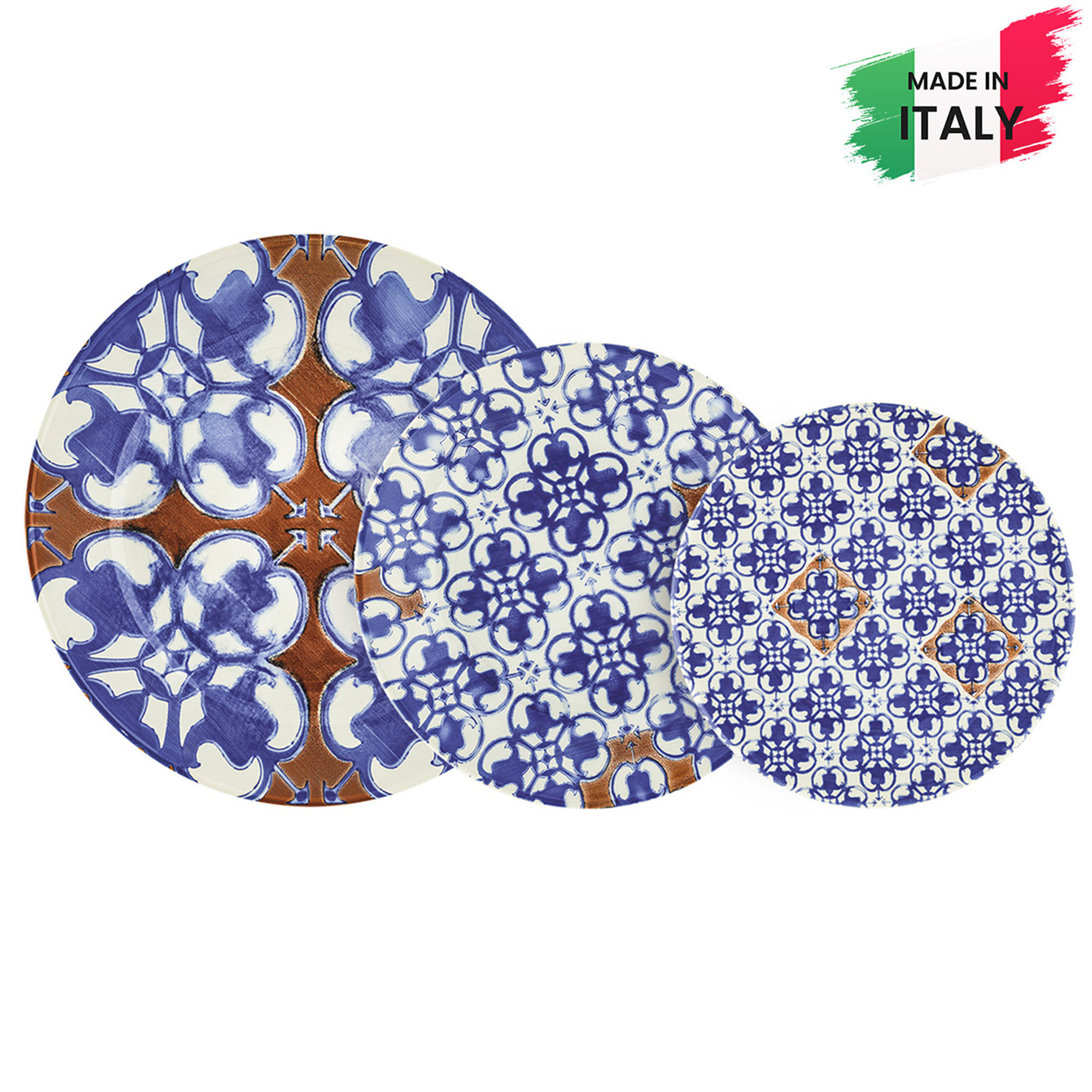 Servizio piatti ceramica sottosmalto 18 pezzi Ravello Villa Altachiara vista0