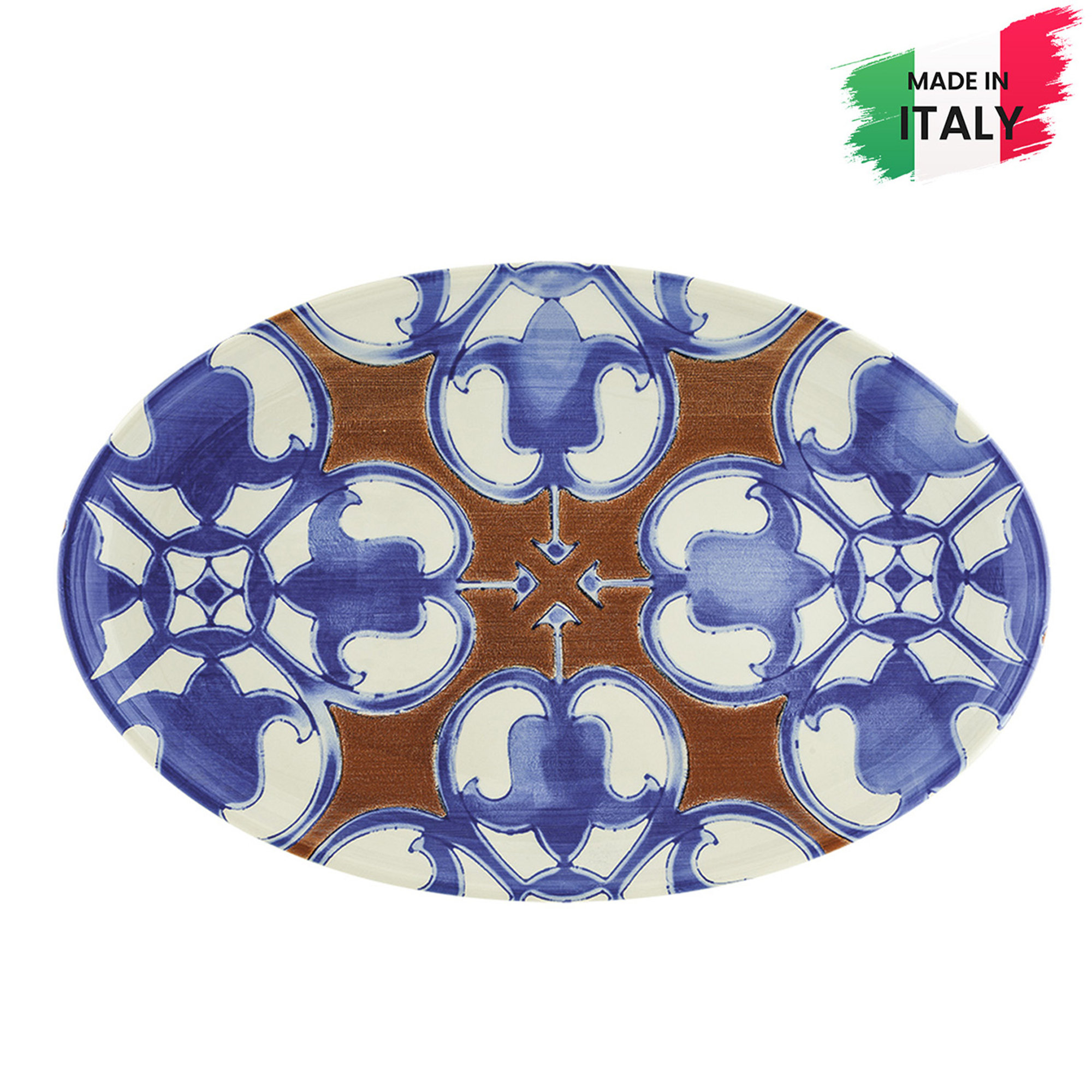 Piatto portata ovale ceramica sottosmalto cm 40x25 Ravello Villa Altachiara vista0