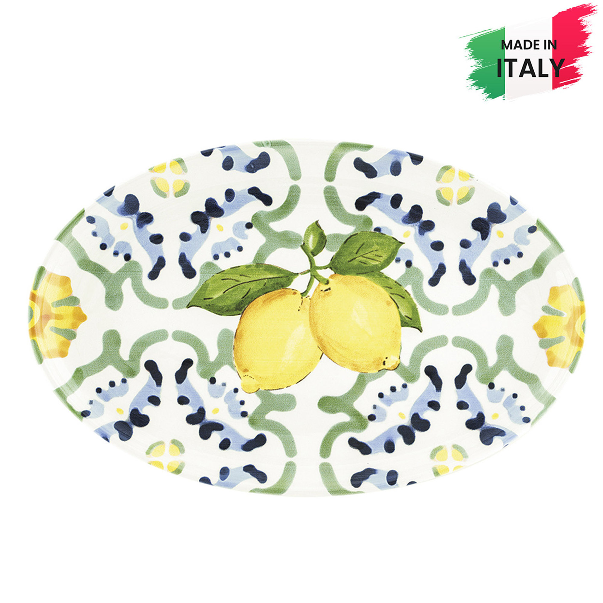 Piatto portata ovale ceramica sottosmalto cm 40x25 Amalfi Villa Altachiara vista0