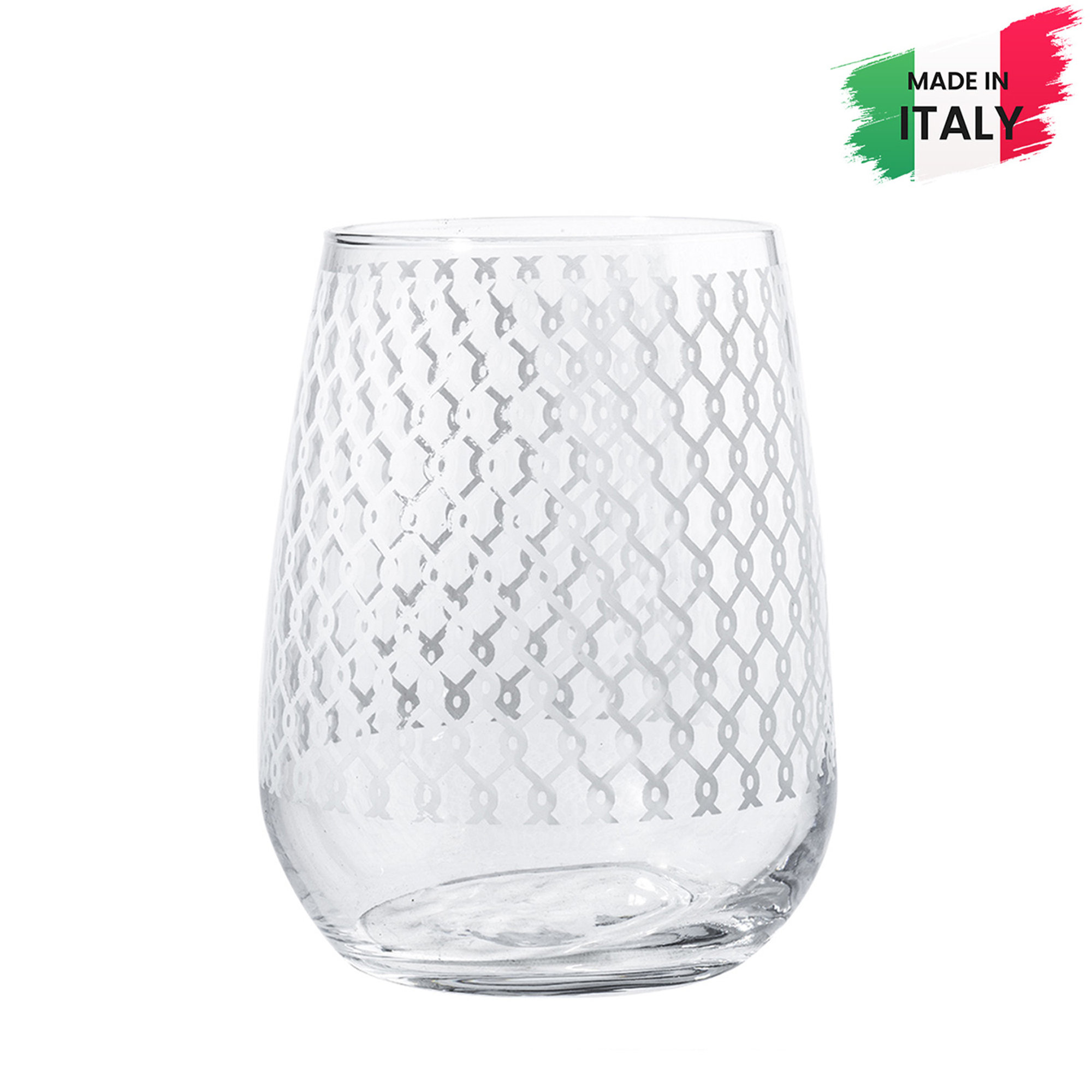 Bicchiere acqua con serigrafia Biancospino bianco set 6 pezzi Villa Altachiara vista0