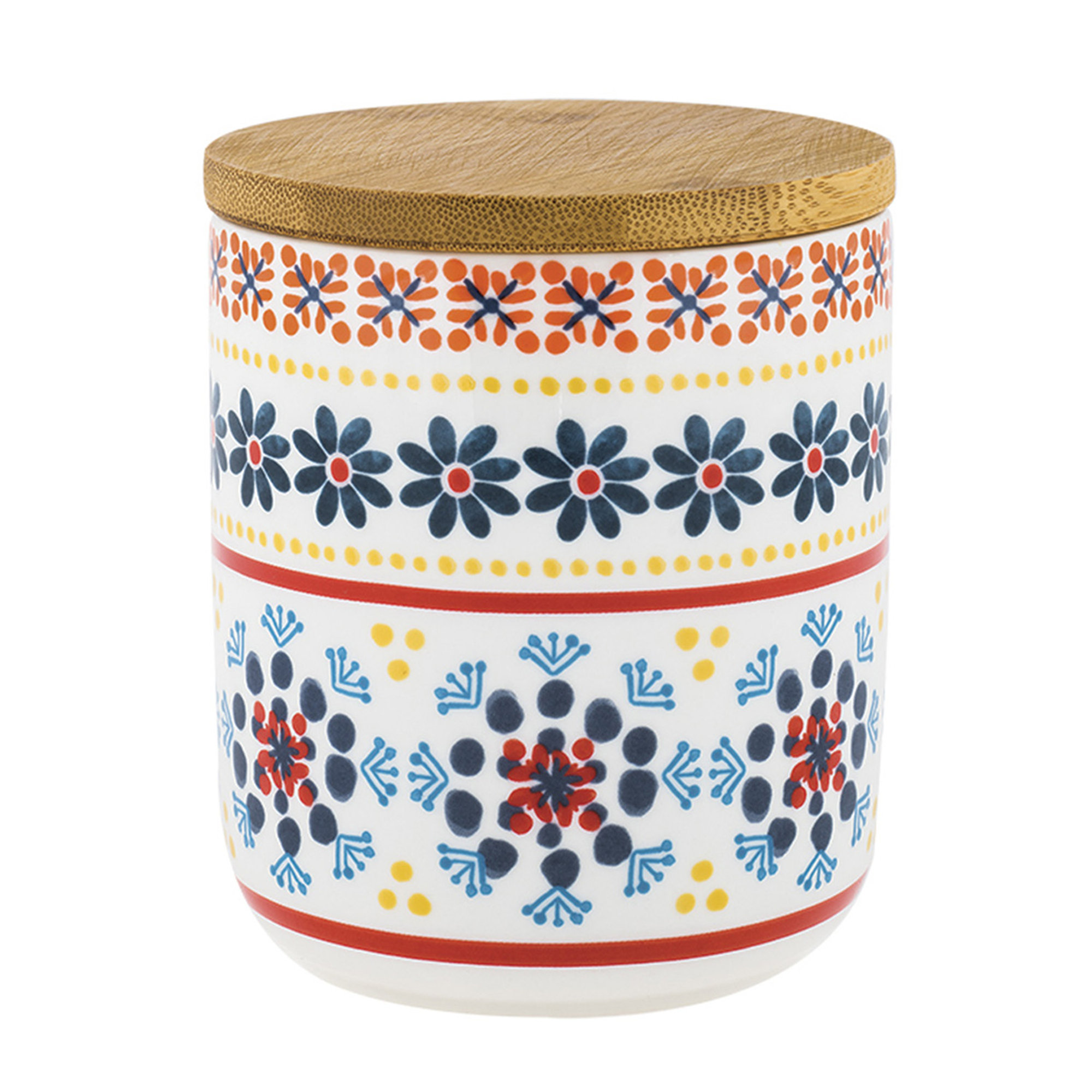Barattolo porcellana grande Gardeny rosso new bone cm 10x12 Villa Altachiara vista0