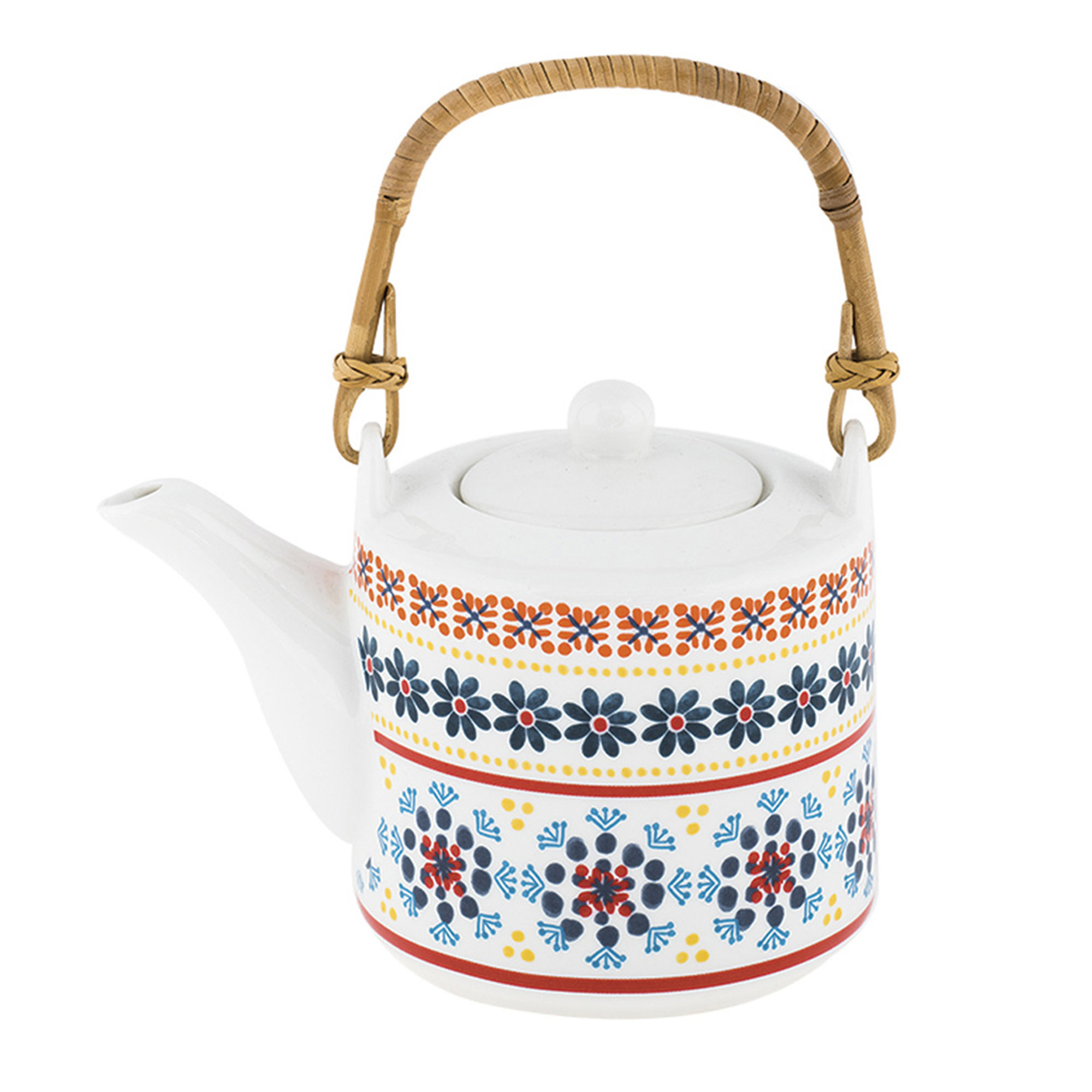 Teiera Gardeny rosso new bone china cm 15x10,5x11,5 Villa Altachiara vista0