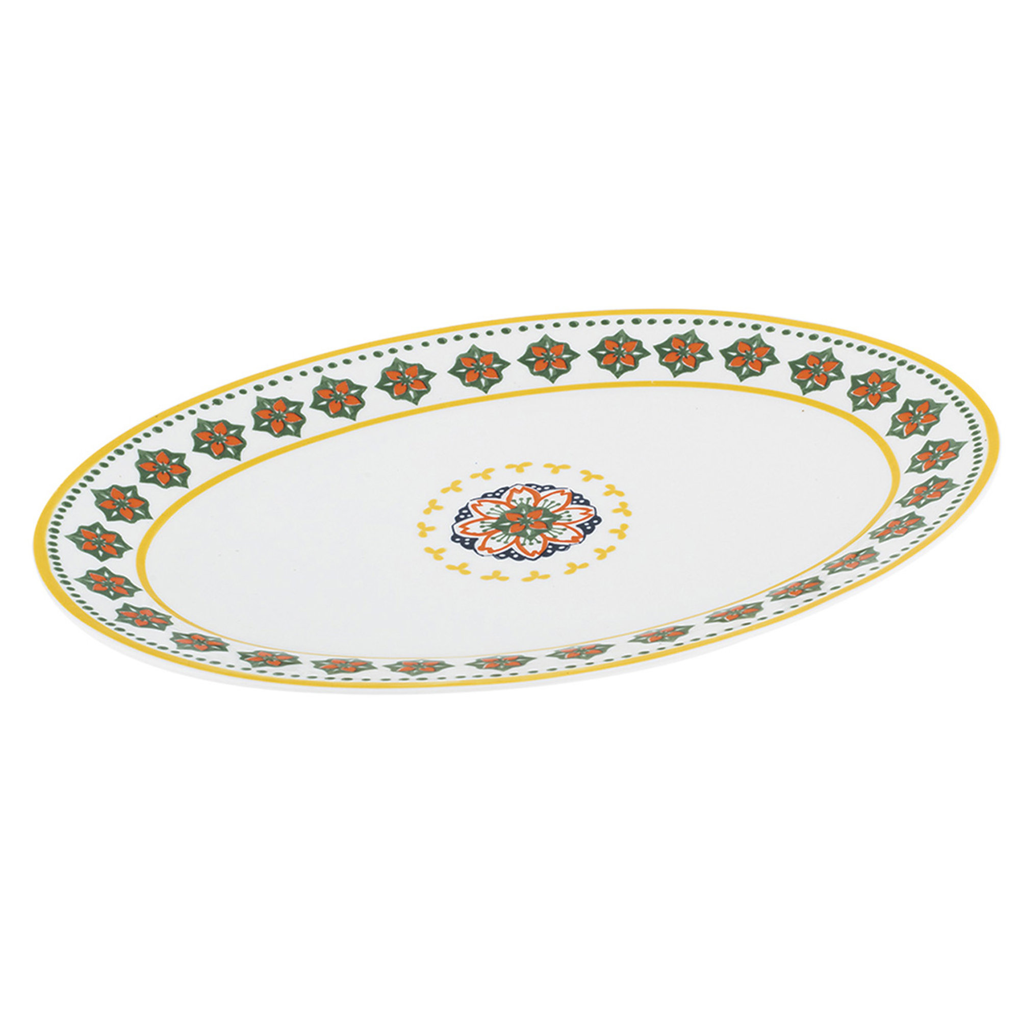 Piatto portata ovale Gardeny giallo new bone china cm 29,6x20,5x2 Villa Altachiara vista0