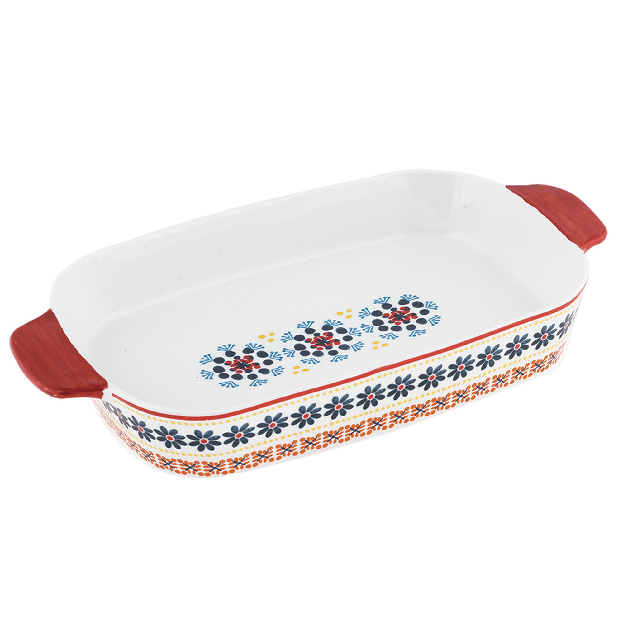 Pirofila Gardeny rosso new bone china cm 33,2x19,5x5 Villa Altachiara vista0