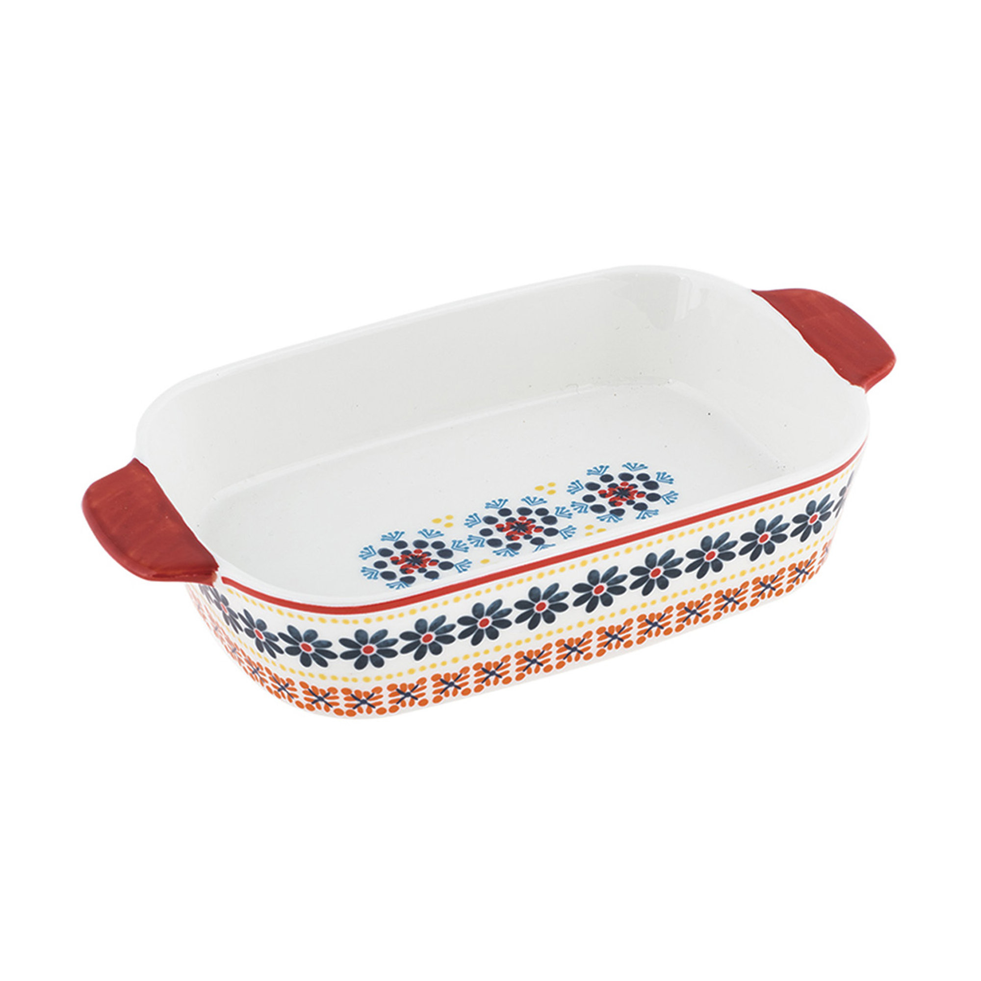 Pirofila Gardeny rosso new bone china cm 23x14x4,5 Villa Altachiara vista0