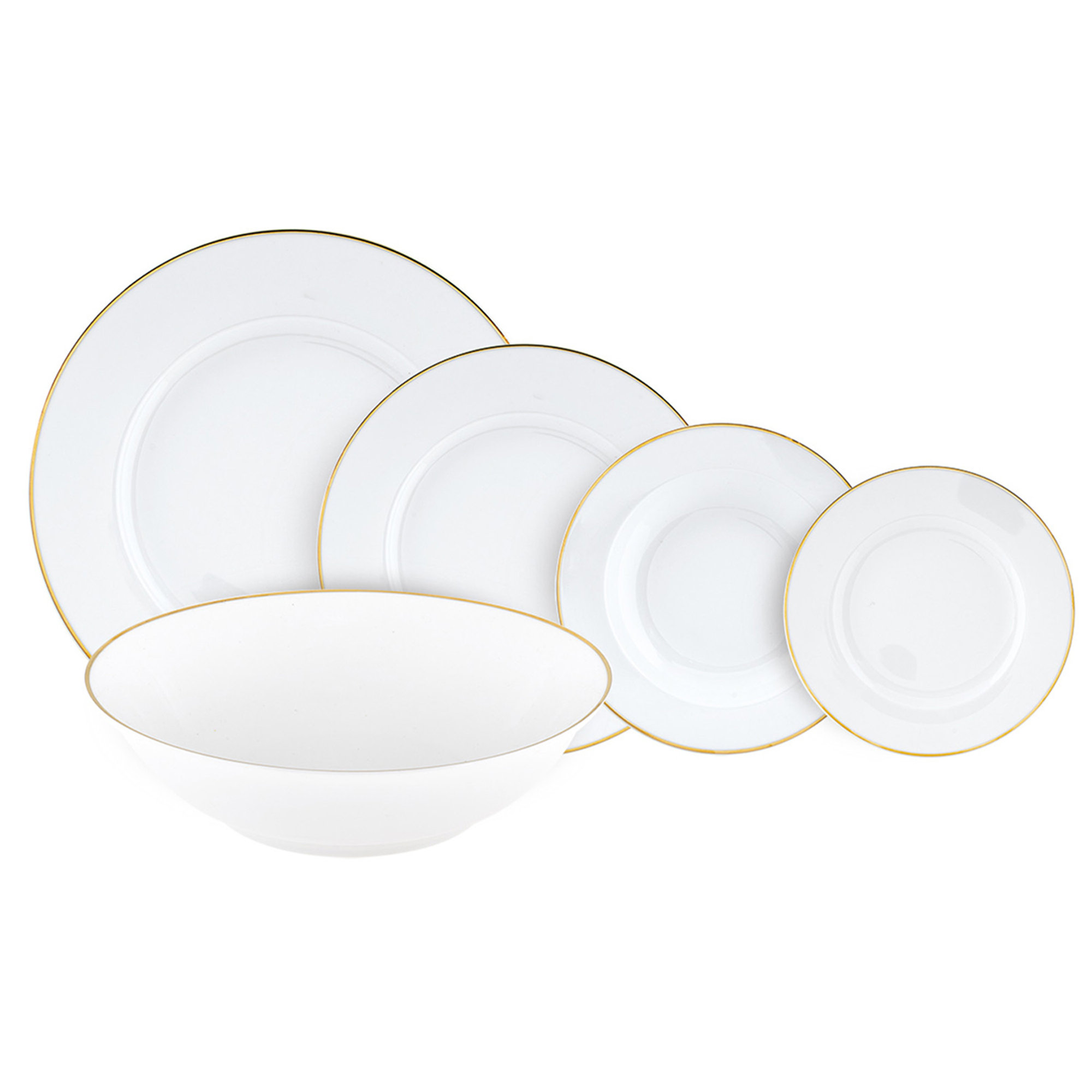 Servizio piatti con insalatiera e portata set 38 pezzi Gold chic Villa Altachiara vista0