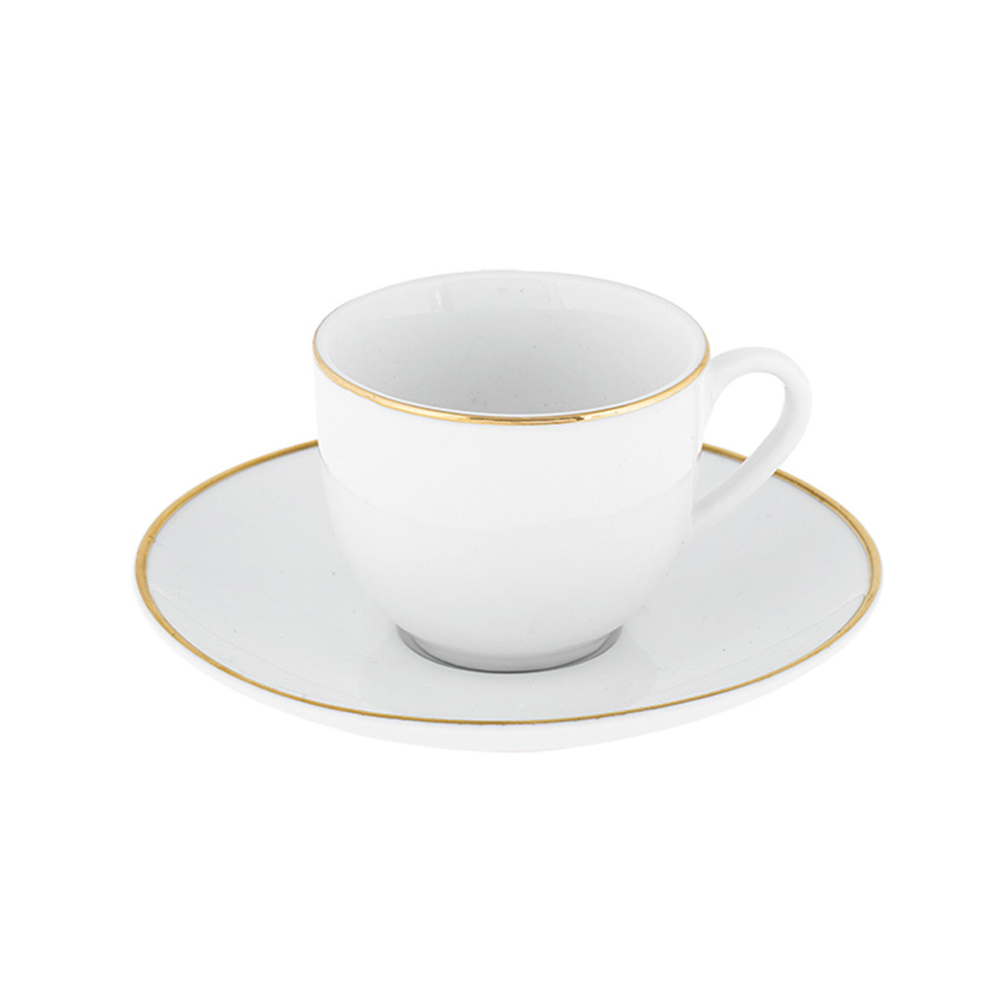 Tazza da caffè con piatto in porcellana set 6 pezzi Gold chic Villa Altachiara vista1
