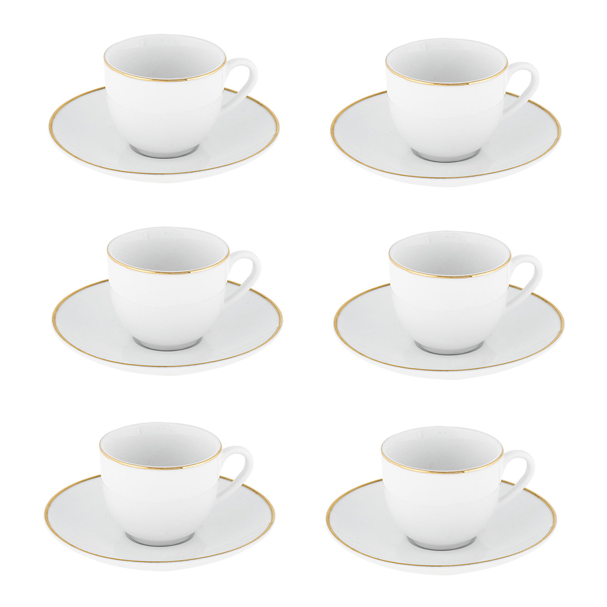 Tazza da caffè con piatto in porcellana set 6 pezzi Gold chic Villa Altachiara vista0