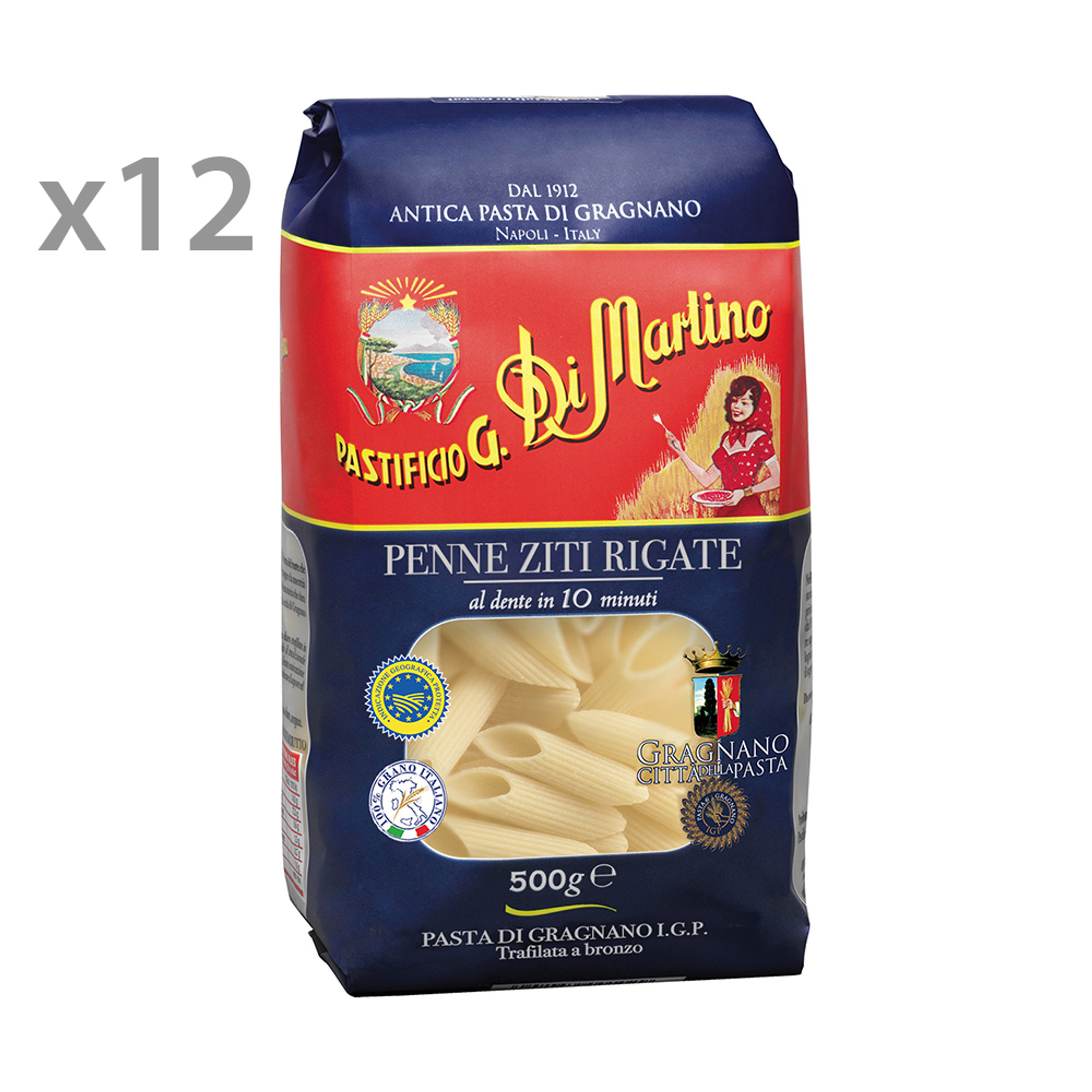 12 confezioni di penne ziti rigate da 500 gr Pasta di Martino vista0