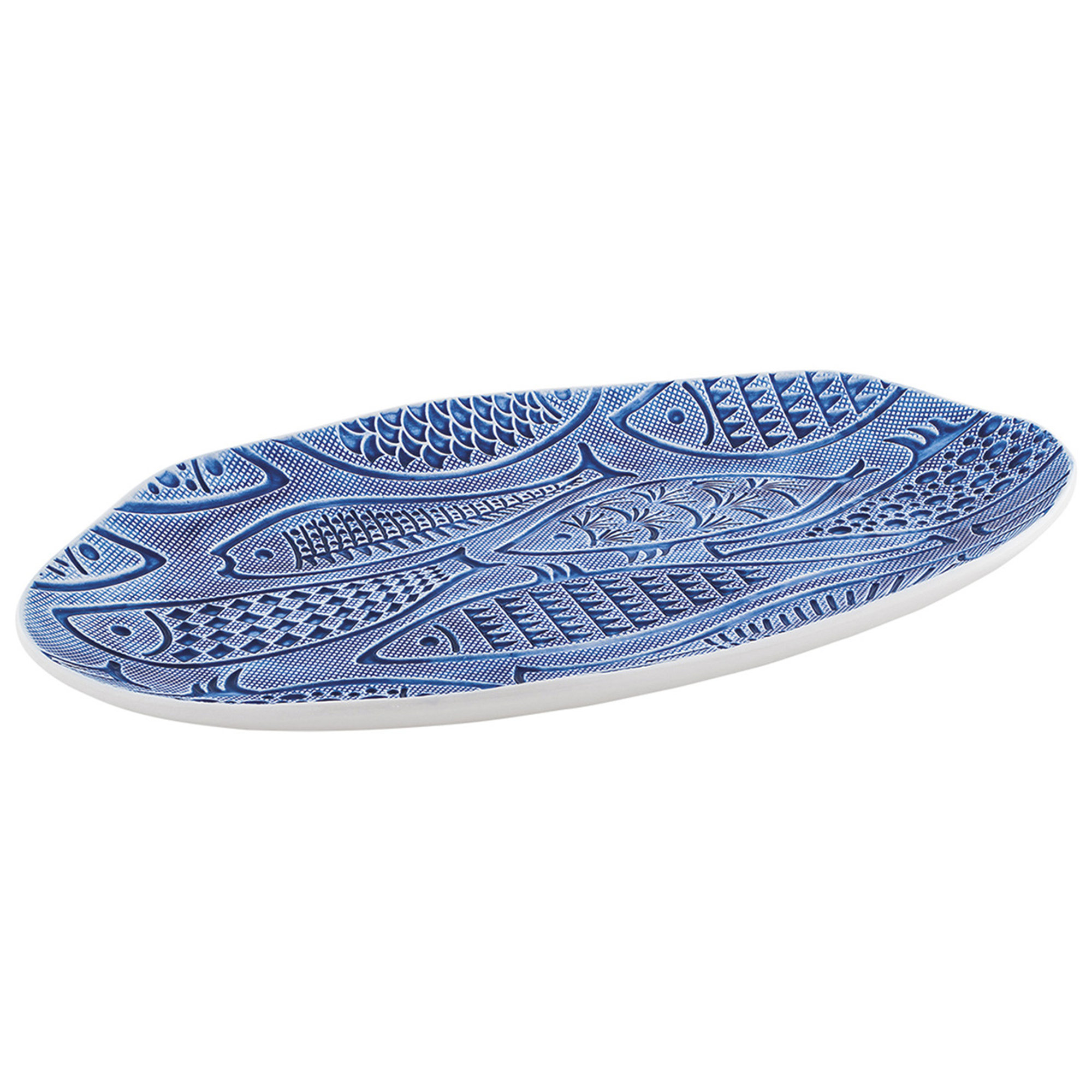 Piatto portata ovale ceramica Maris blu cm 46x29x4,5 Villa Altachiara vista0