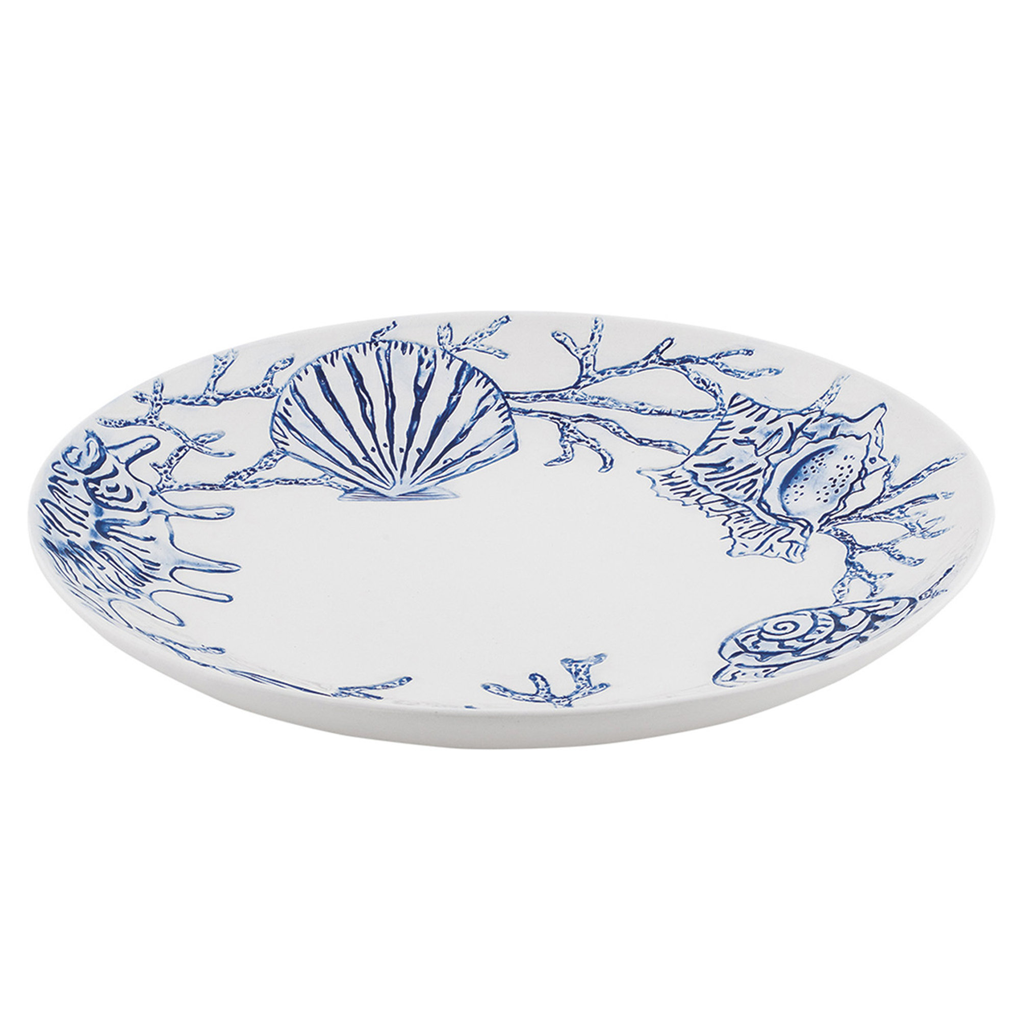 Piatto portata tondo ceramica Maris bianco cm 33x33x4,5 Villa Altachiara vista0