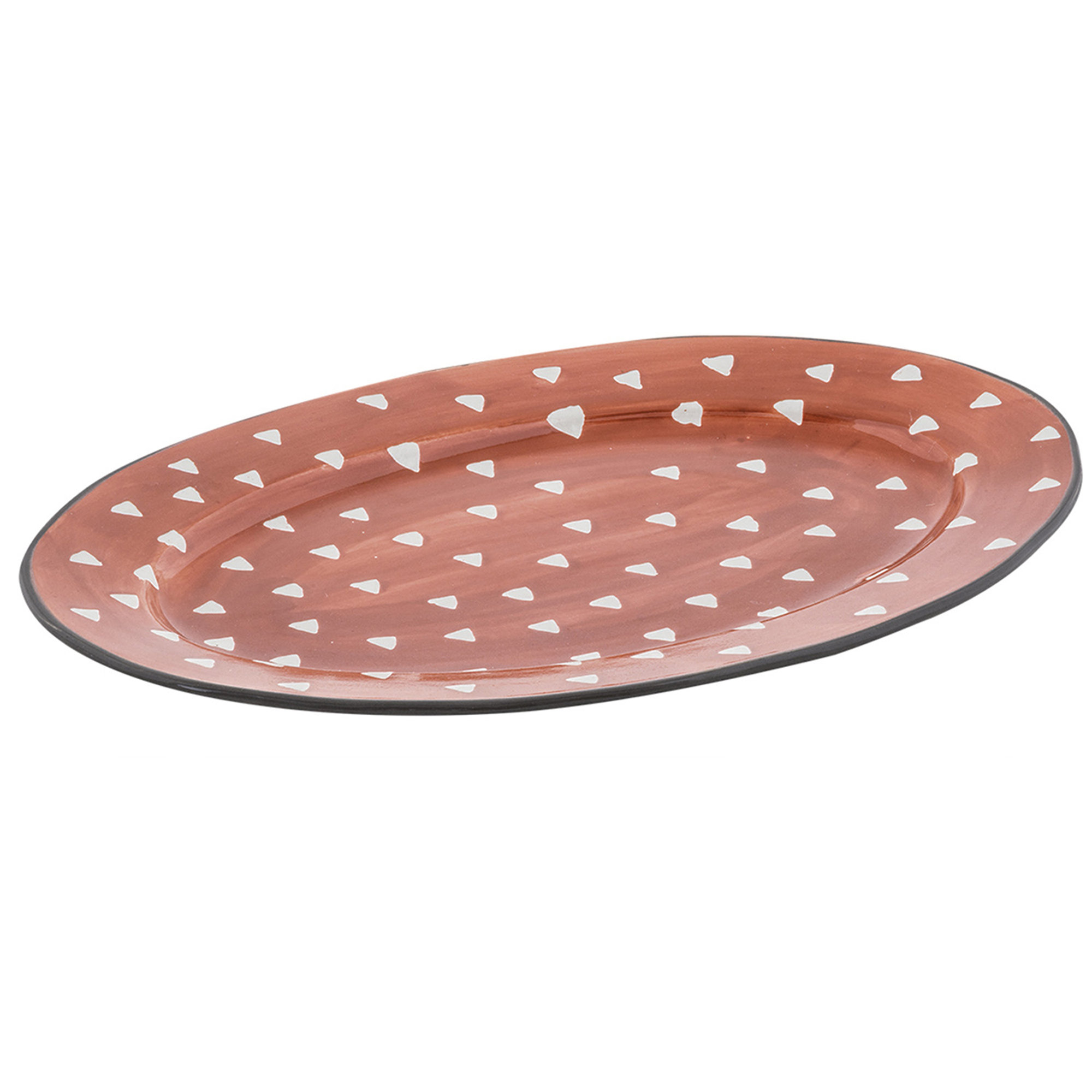 Piatto portata ovale Candy corallo cm 36x24,5x3,5 Villa Altachiara vista0