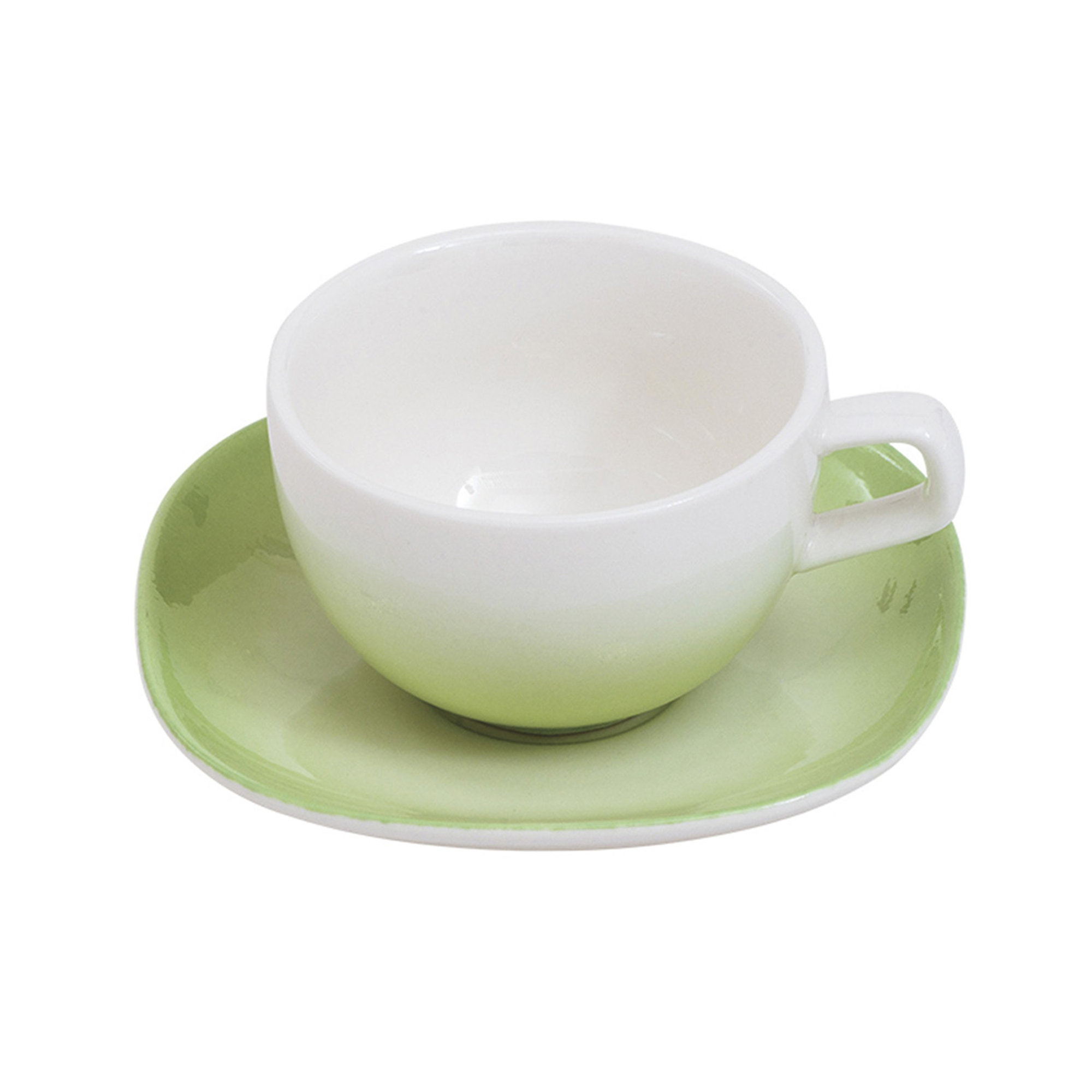 Tazza da caffe con piatto new bone china 6 pezzi Primavera verde Villa Altachiara vista1