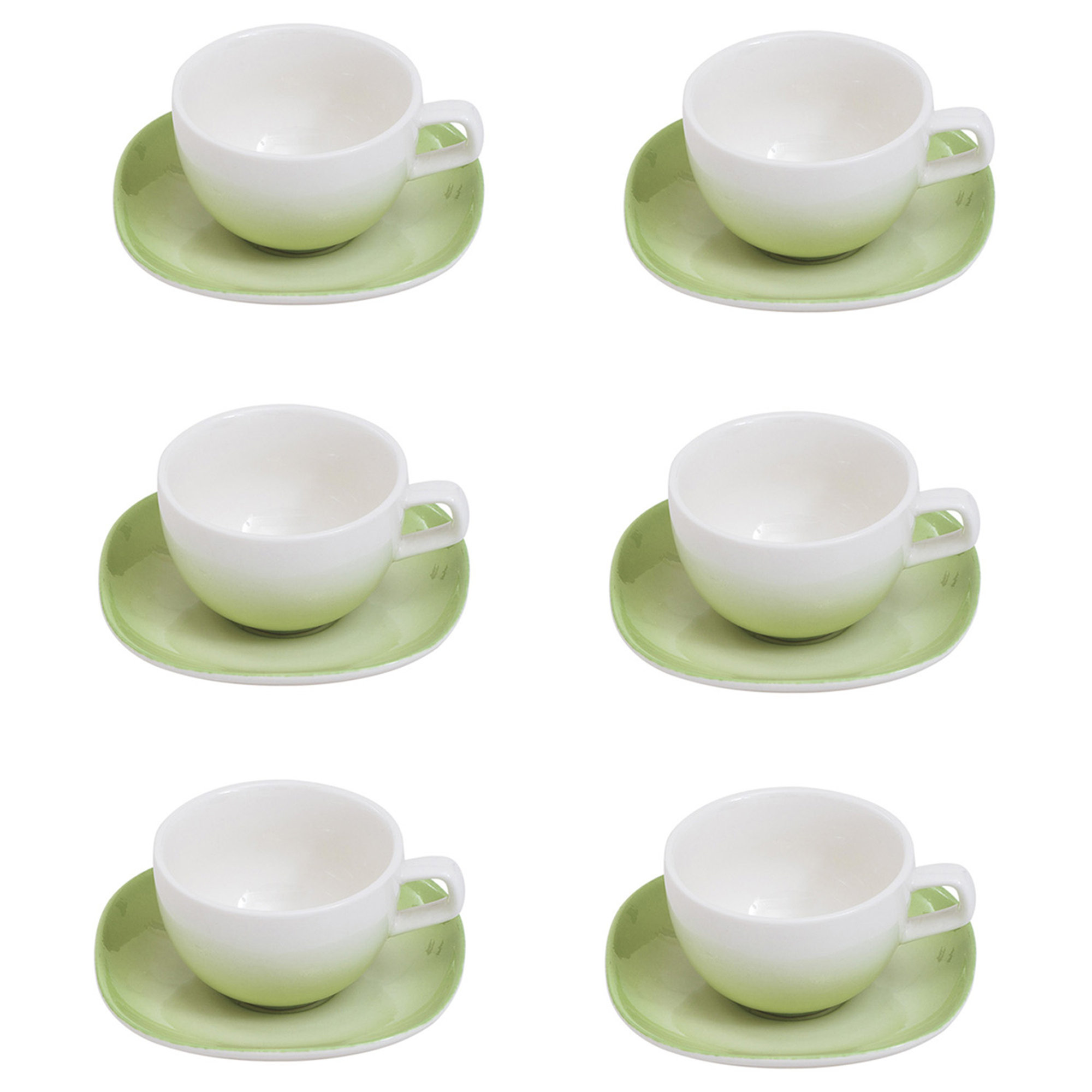 Tazza da caffe con piatto new bone china 6 pezzi Primavera verde Villa Altachiara vista0