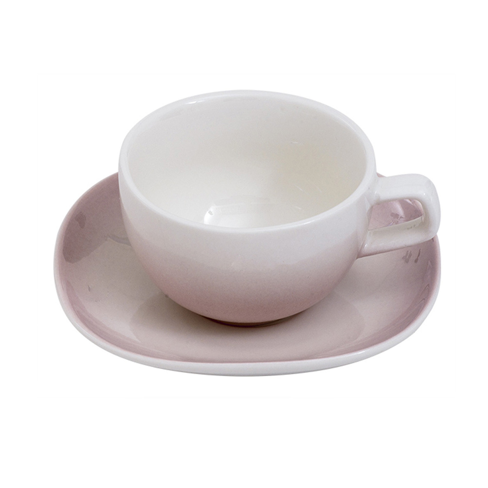 Tazza da caffe con piatto new bone china 6 pezzi Primavera rosa Villa Altachiara vista1