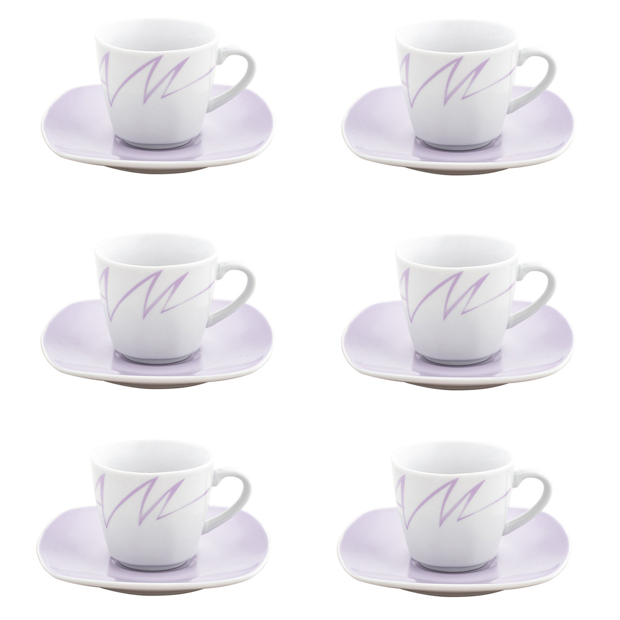Juego de tazas de café con plato de porcelana 6 piezas Tahin wisteria Villa Altachiara vista0