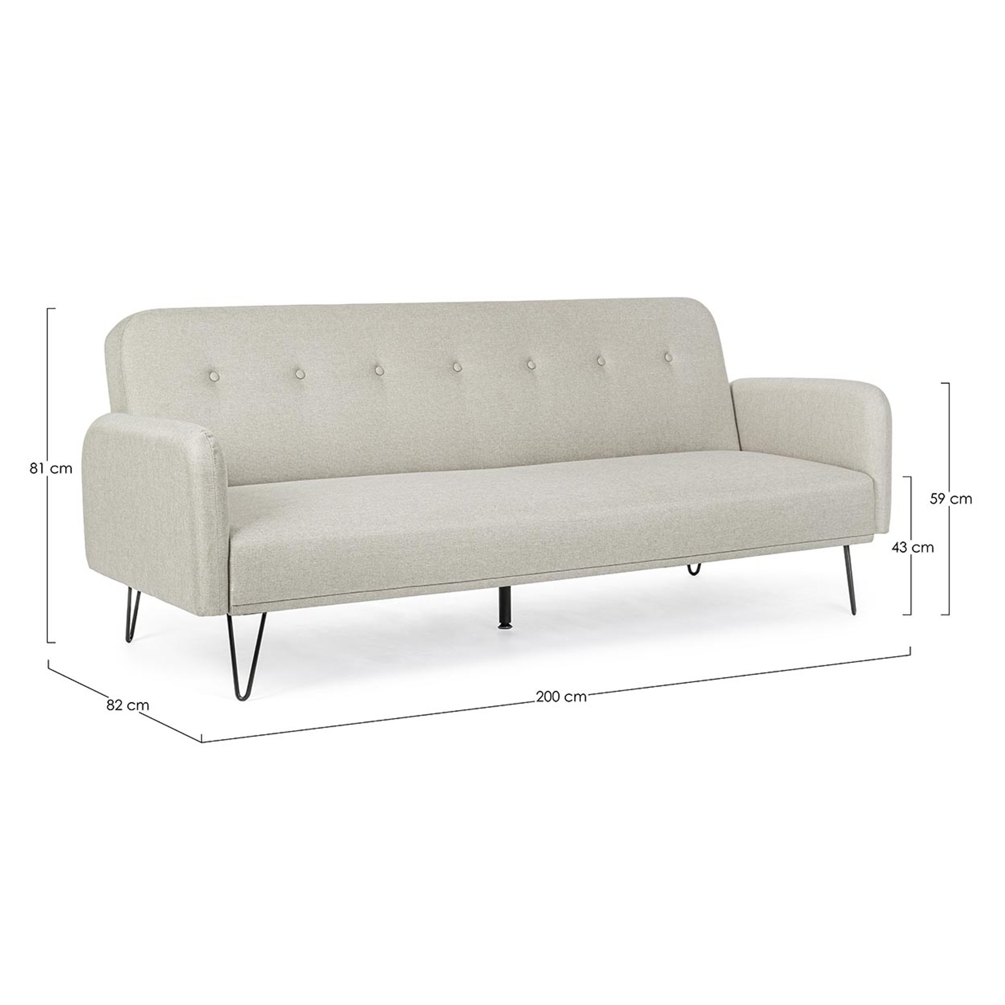 Divano letto Bridjet beige Bizzotto vista12