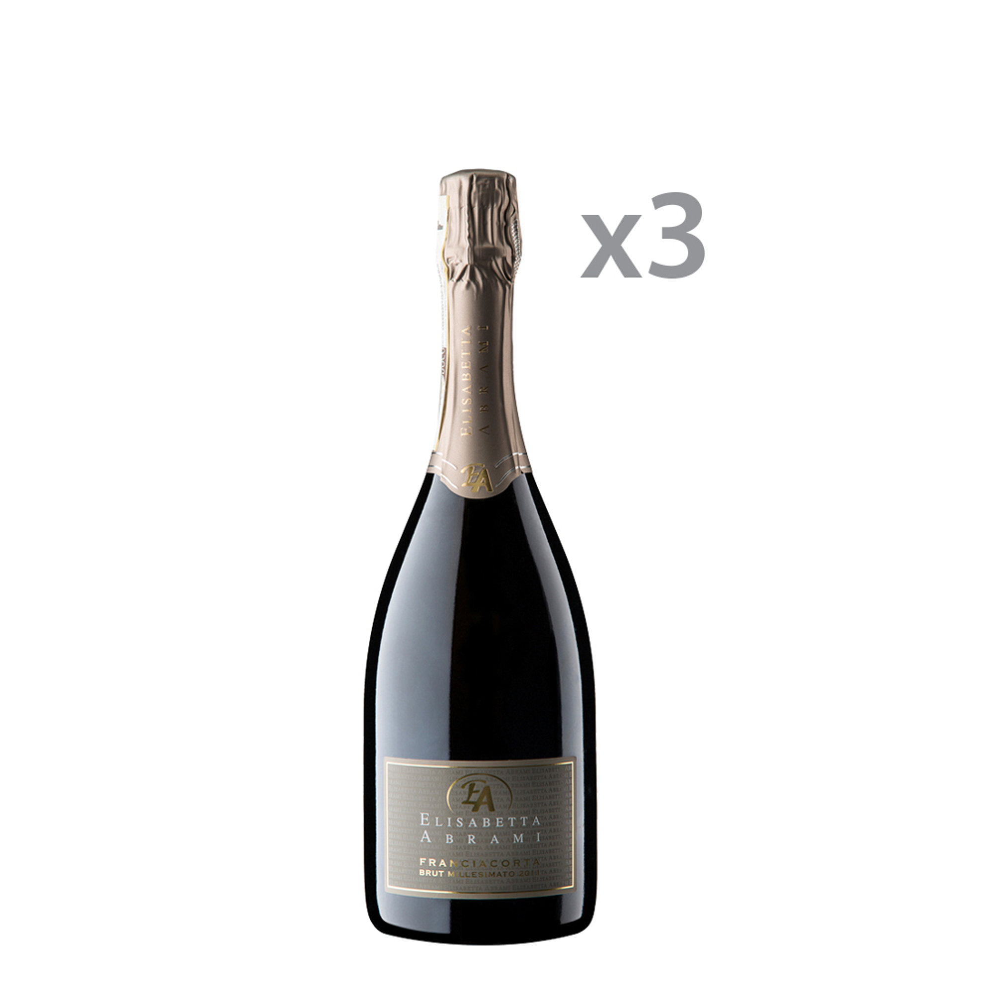 3 bottiglie Franciacorta Brut Millesimato DOCG da 0,75 lt Elisabetta Abrami vista0