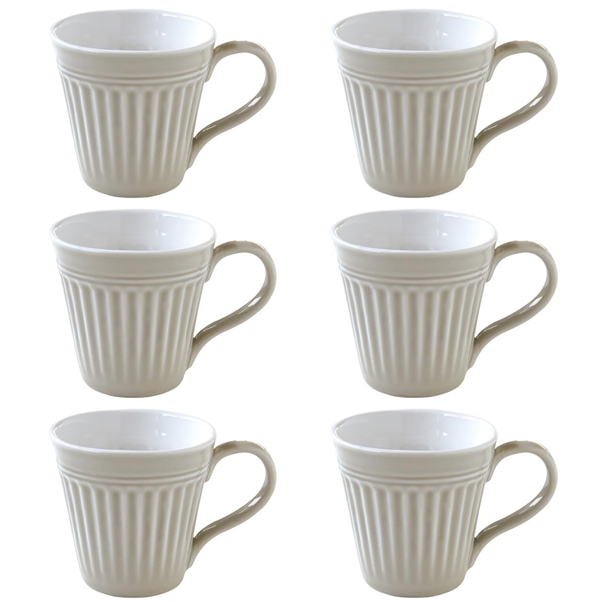 Set 6 Tassen aus Porzellan 350 ml ABITARE AQUA HELLGRAU Easy life vista0