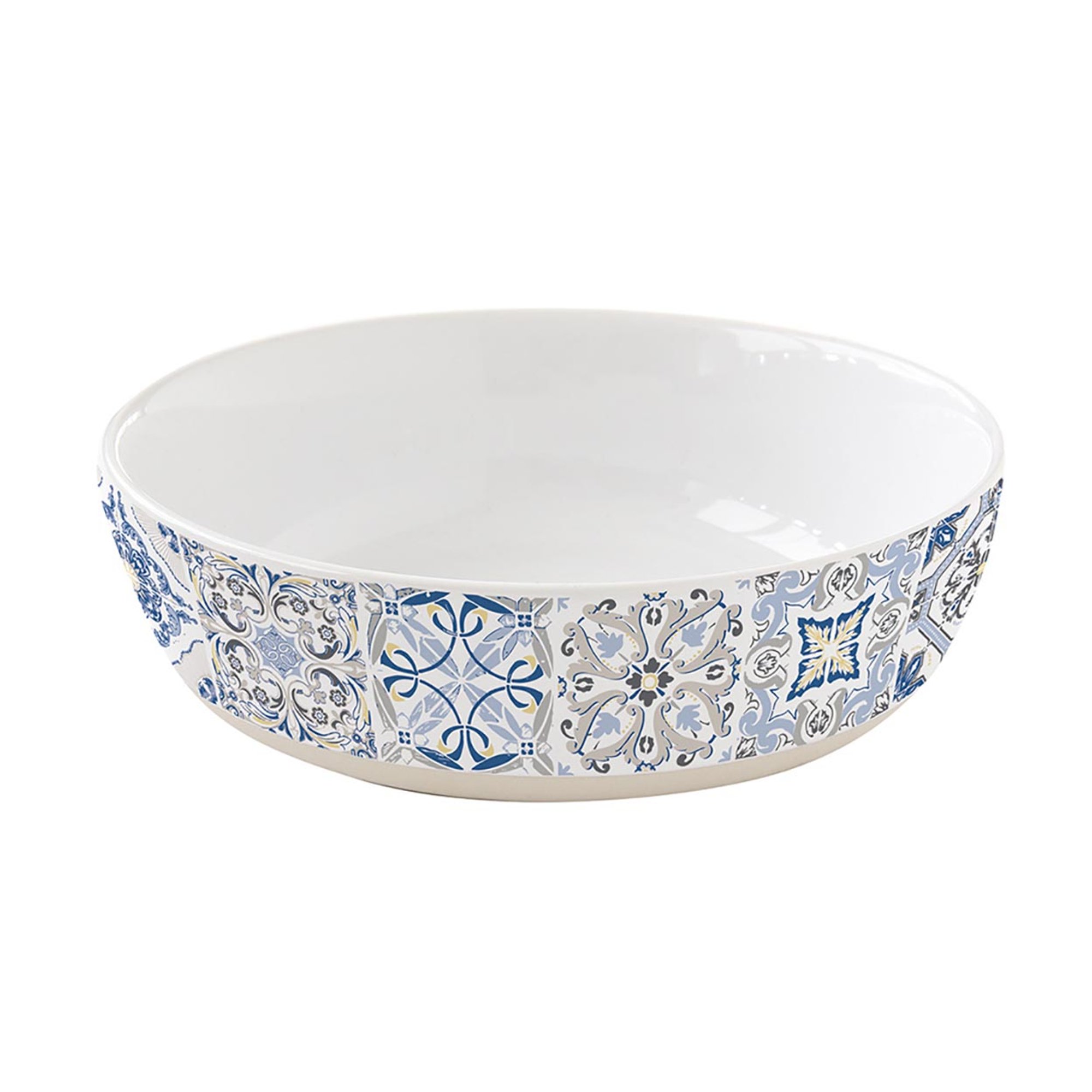 Service 6 assiettes creuses Ø 18 cm en grès CASA DECOR BLEU Easy life vista1