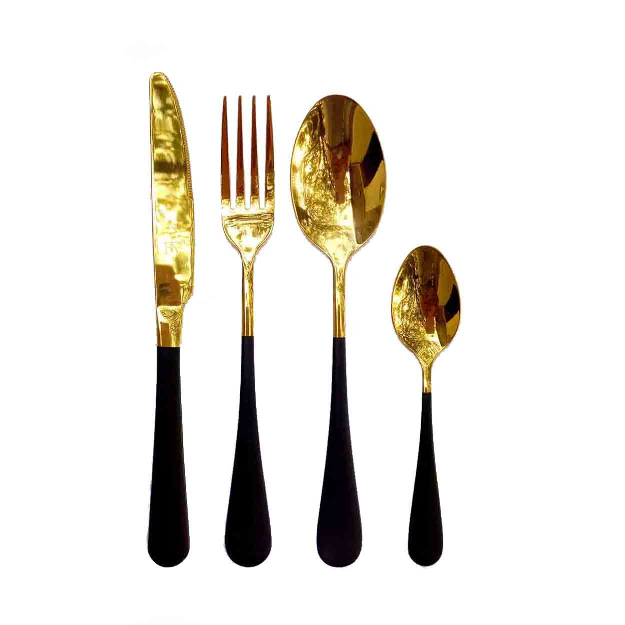 Set 4 posate inglese Gold-Black Stella Fatucchi vista0