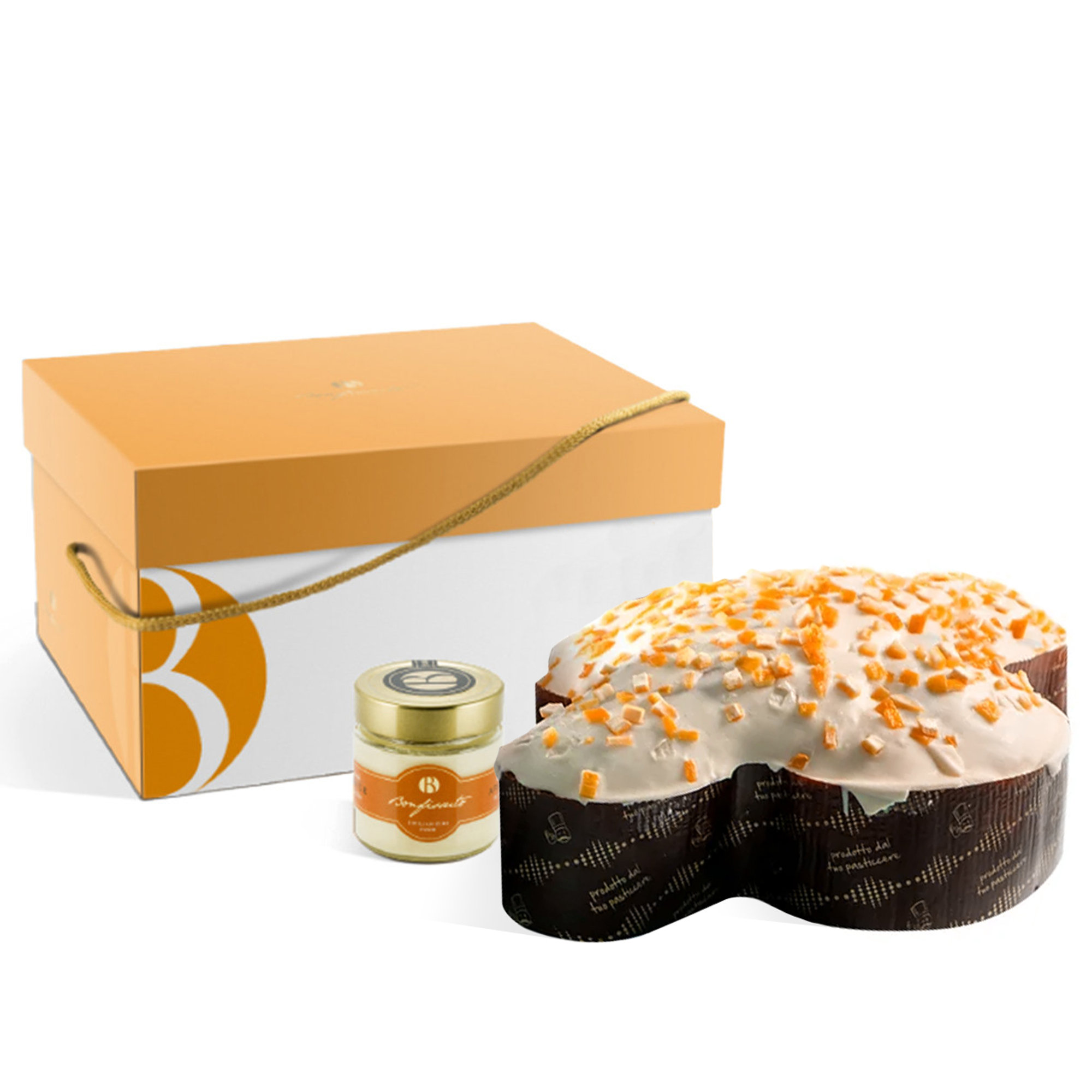 Box colomba all'arancia e crema di arancia Bonfissuto Pasticceria di Sicilia vista0