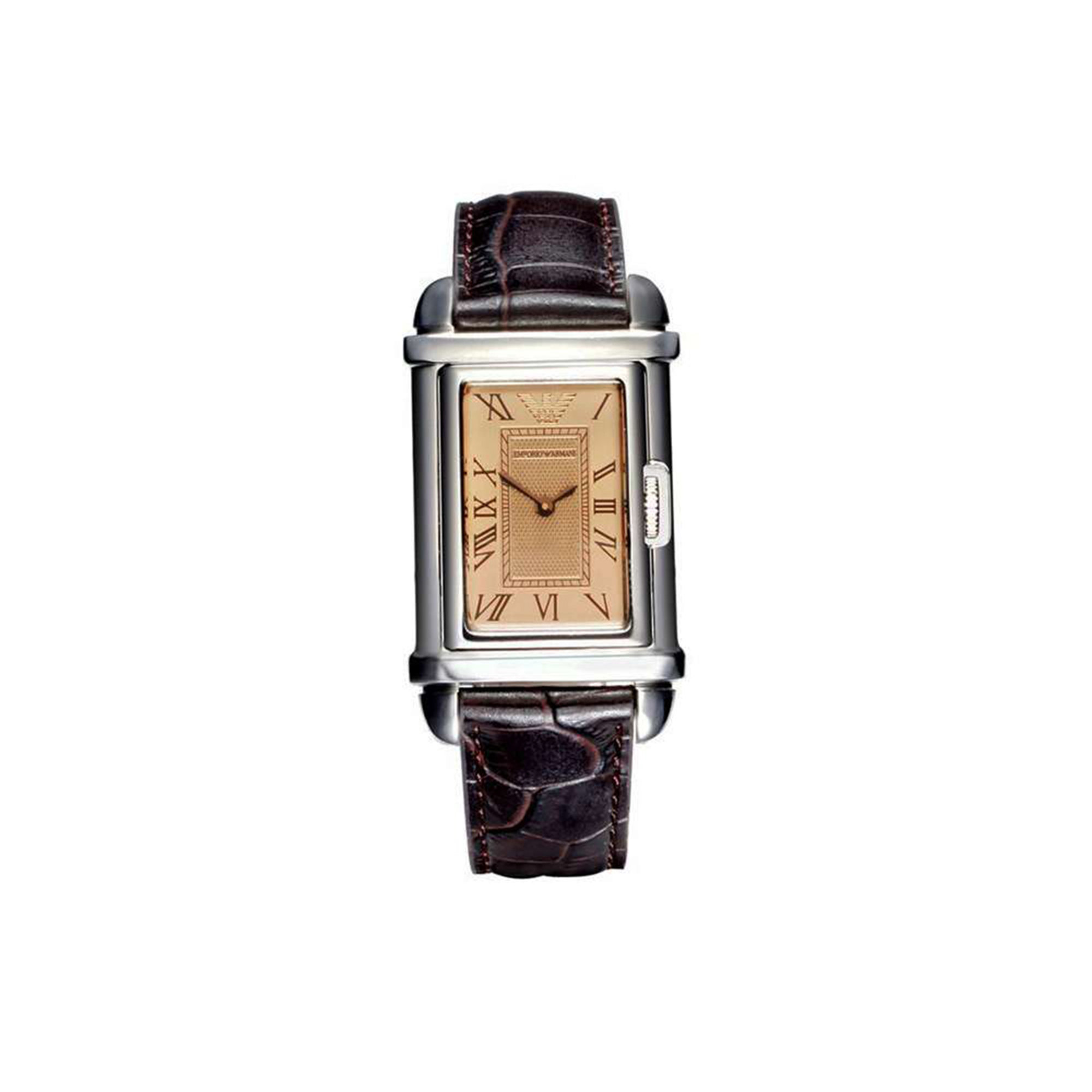 Orologio da Polso Uomo Emporio Armani con cinturino in pelle movimento al Quarzo Marrone Armani vista0