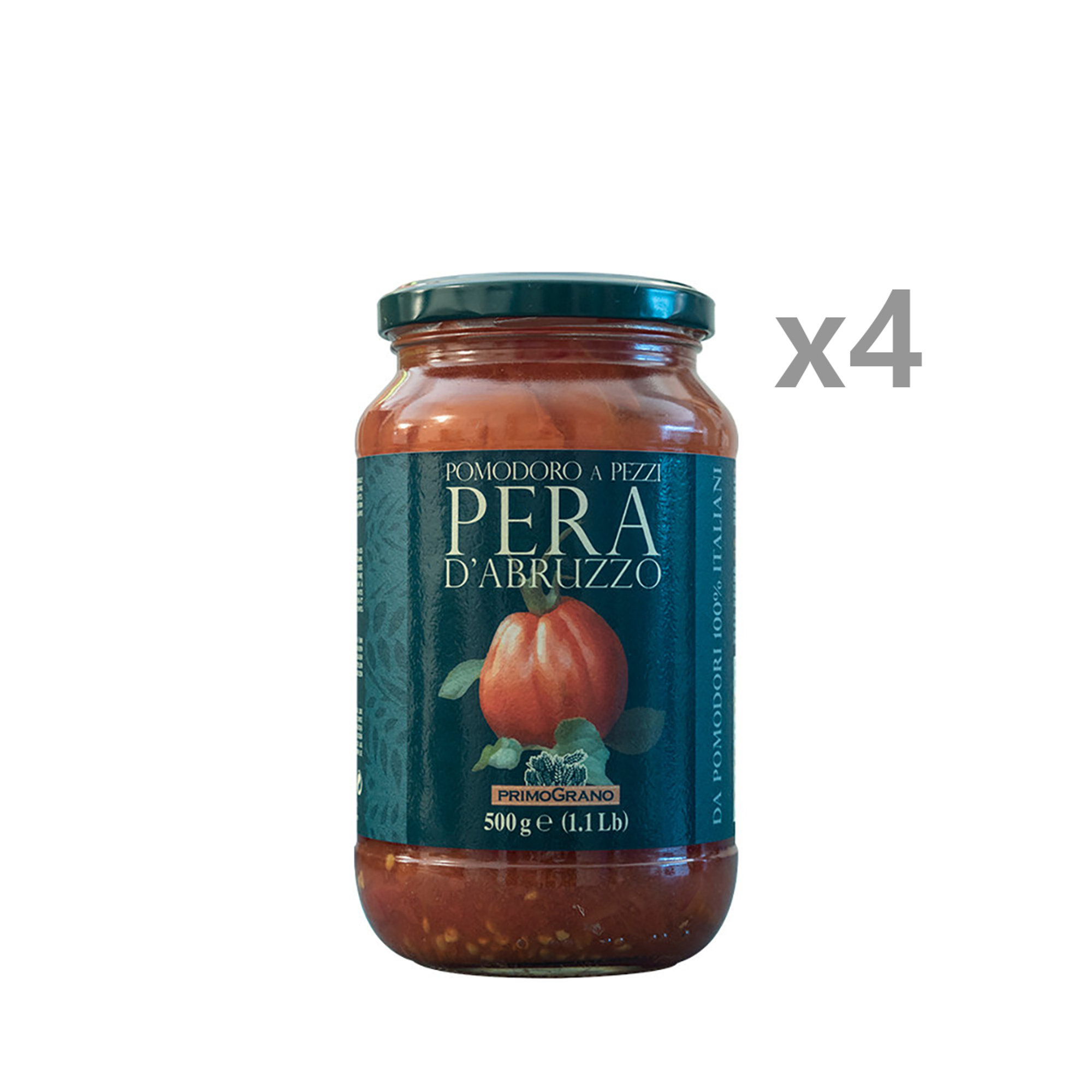 4 Confezioni Pomodoro a pezzi Pera d'Abruzzo 500 gr Rustichella d'Abruzzo vista0