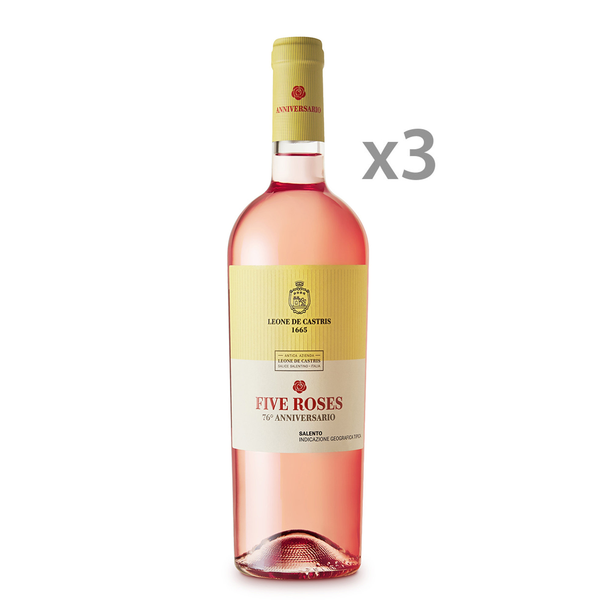 3 bottiglie - Five Roses Anniversario Rosato IGT Salento 2020 Leone de Castris vista0