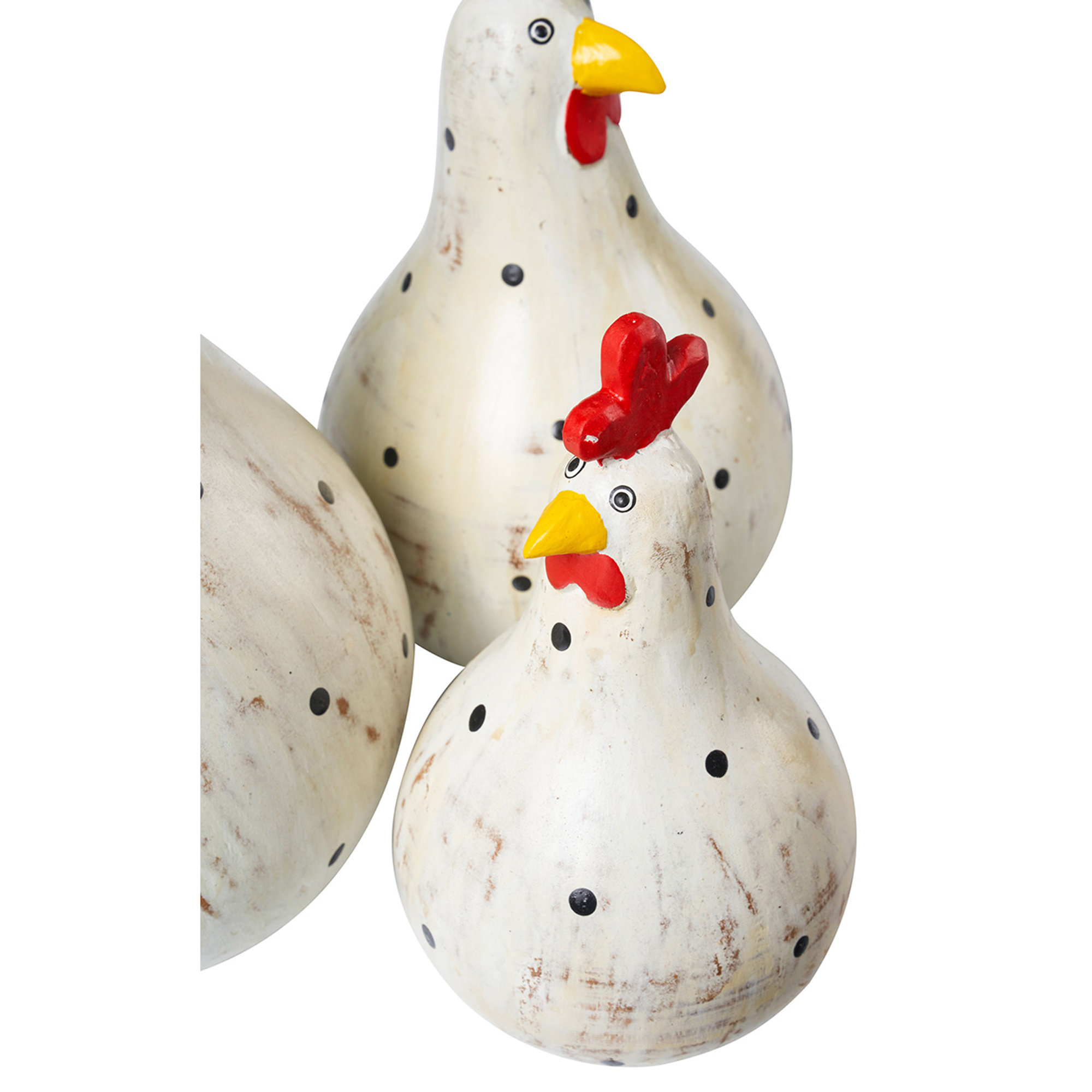 Set of 3 hens white, red Novità Home vista1