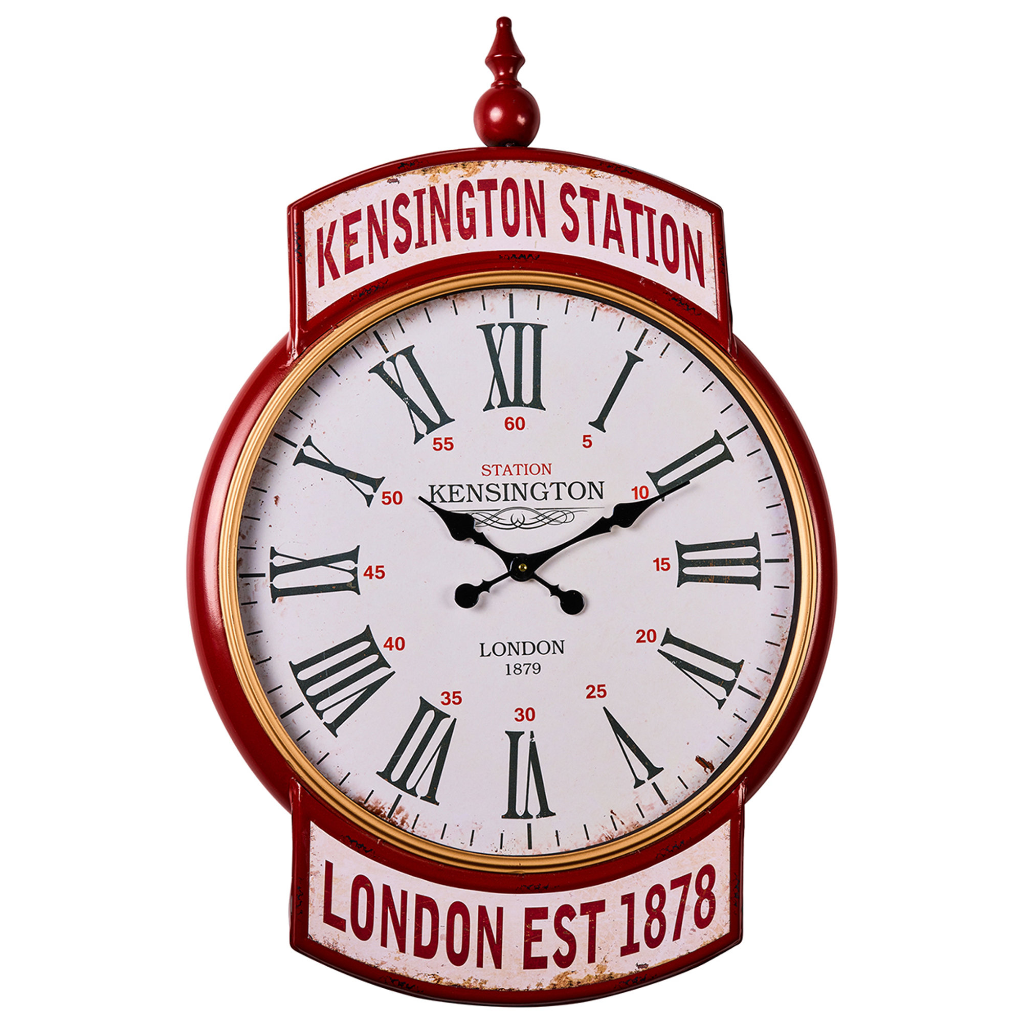 clock - kensington station klok, rood, wit Novità Home vista0