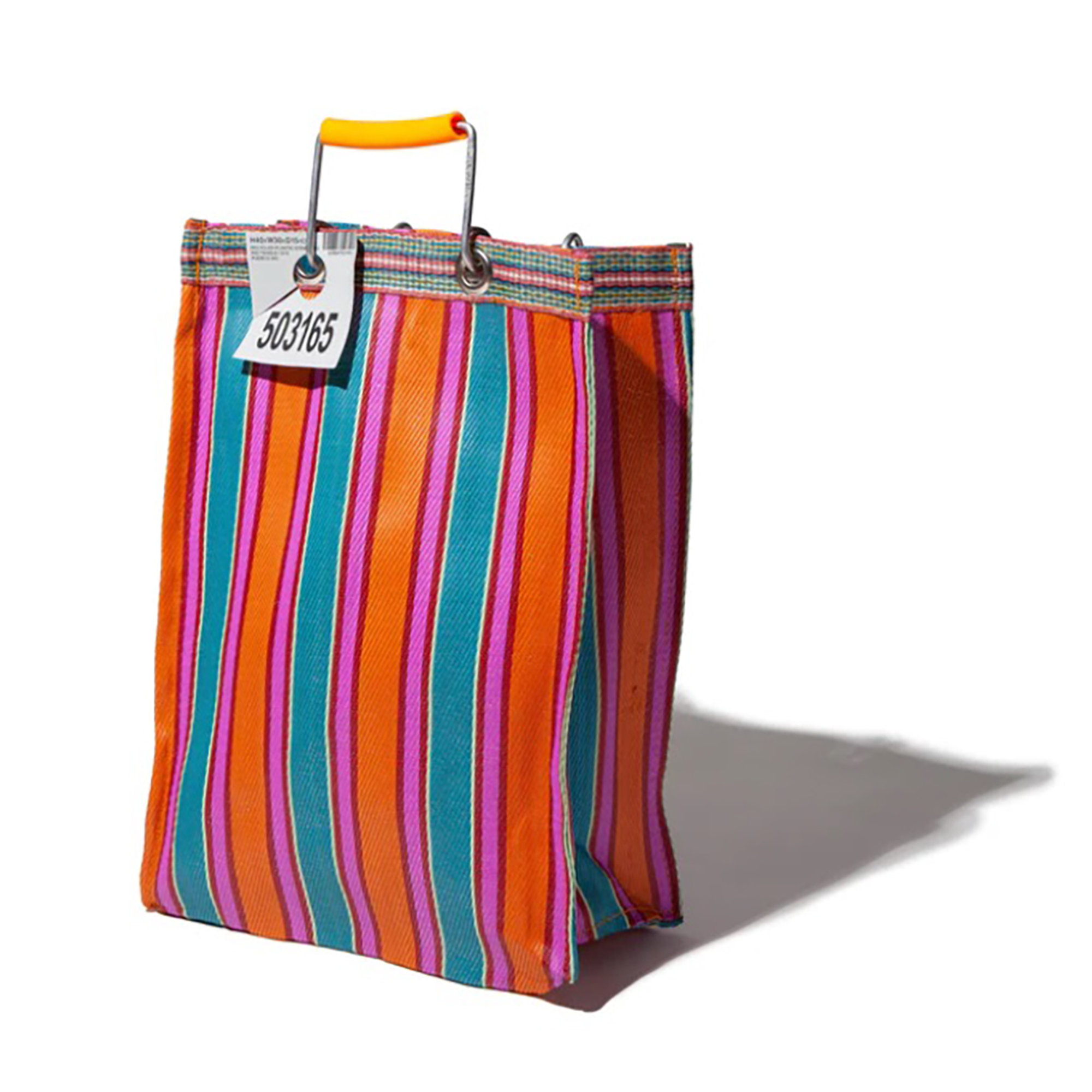Recycled Plastic Stripe Bag rect-d15/f orange x pink Puebco vista0