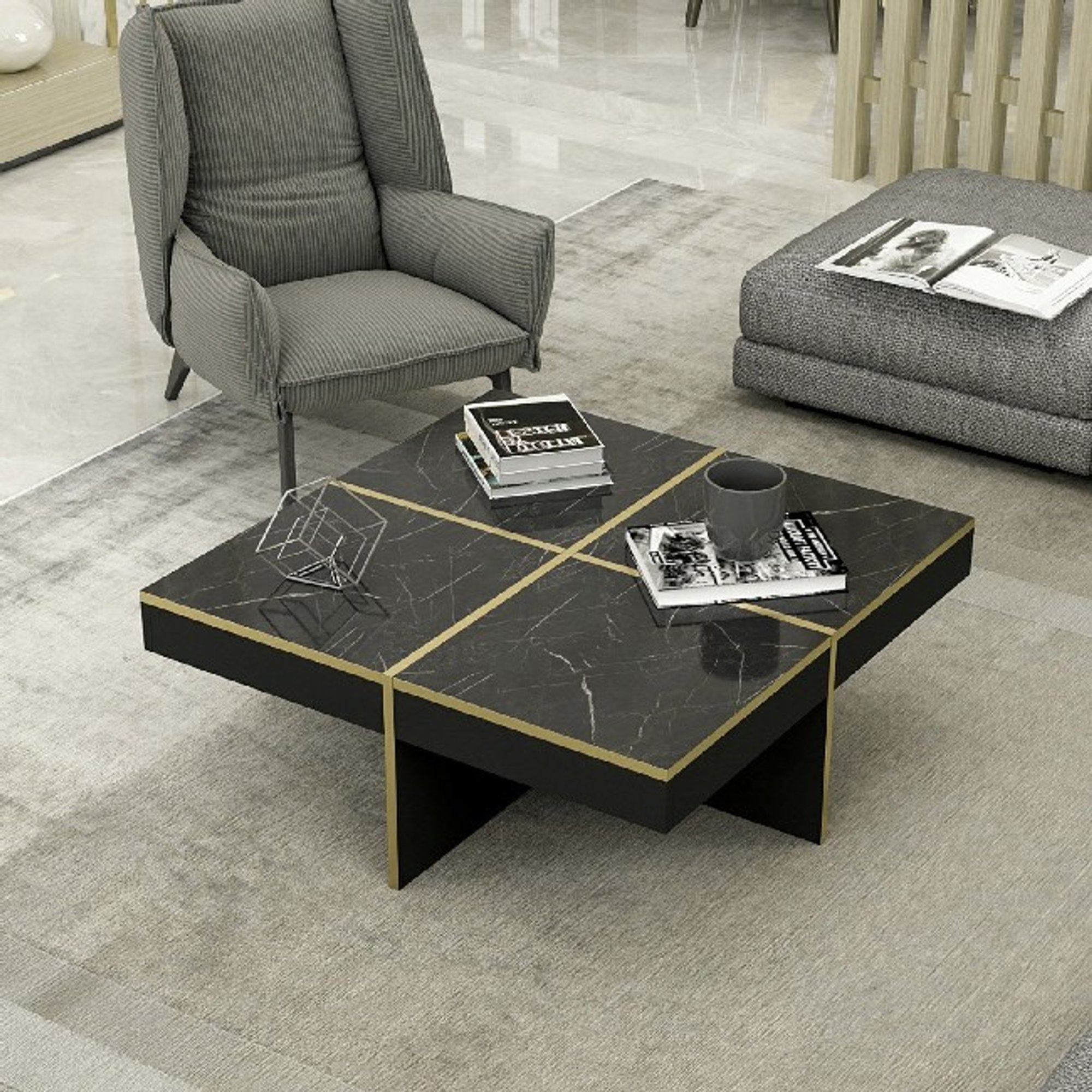 Table basse diamant Homemania Living vista2