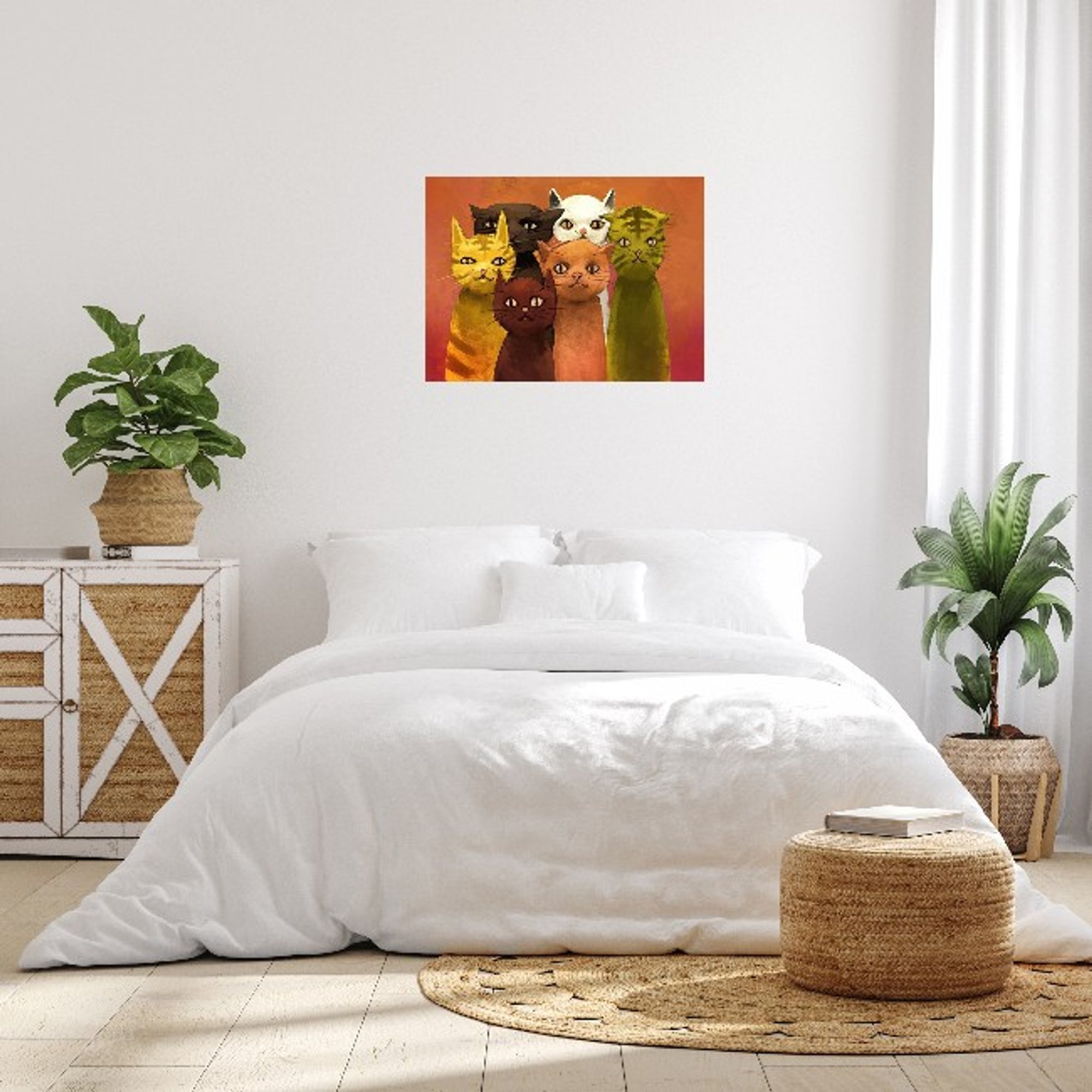 Cuadro en lienzo Gatos Homemania Living vista2